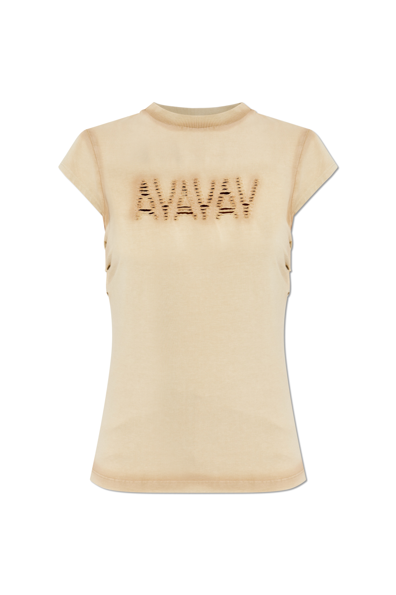 AVAVAV T-shirt Z Logo, Kobiety, Beżowy