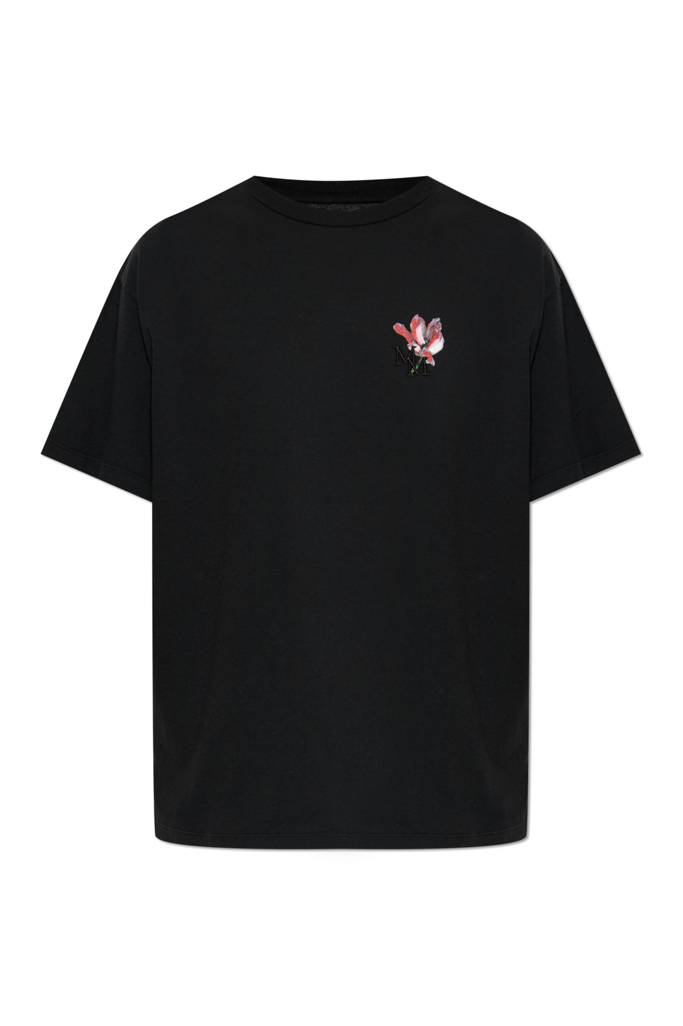 Maison Margiela T-shirt Z Nadrukiem, Kobiety, Czarny