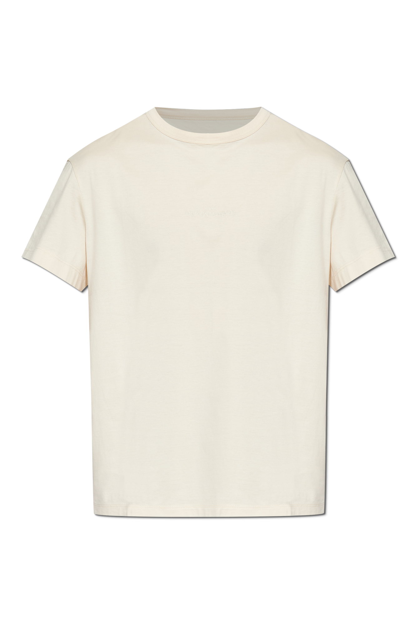 Maison Margiela T-shirt Z Logo, Mężczyźni, Beżowy