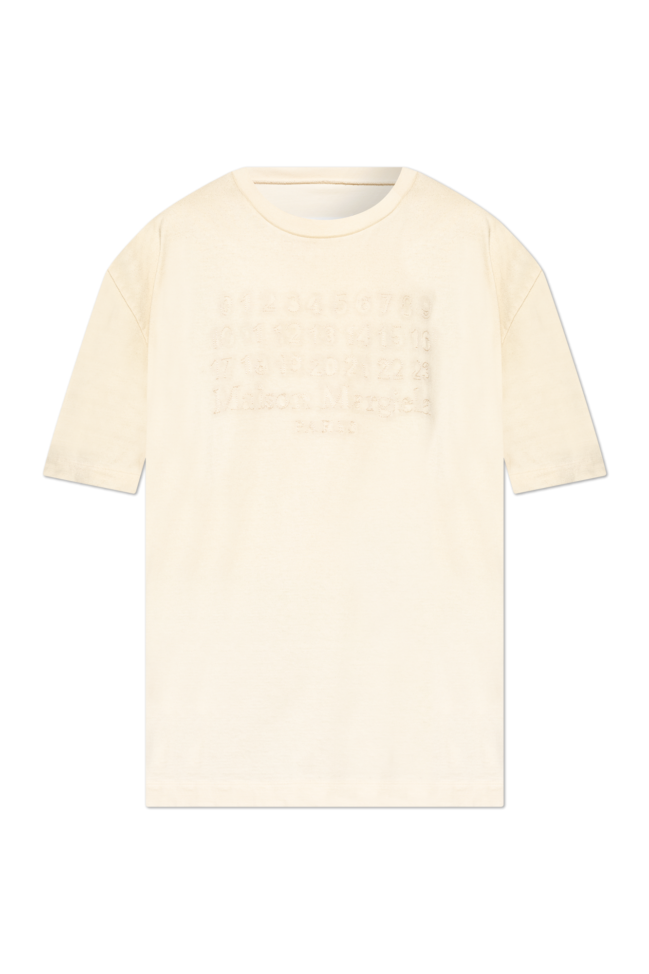 Maison Margiela T-shirt Z Logo, Mężczyźni, Kremowy