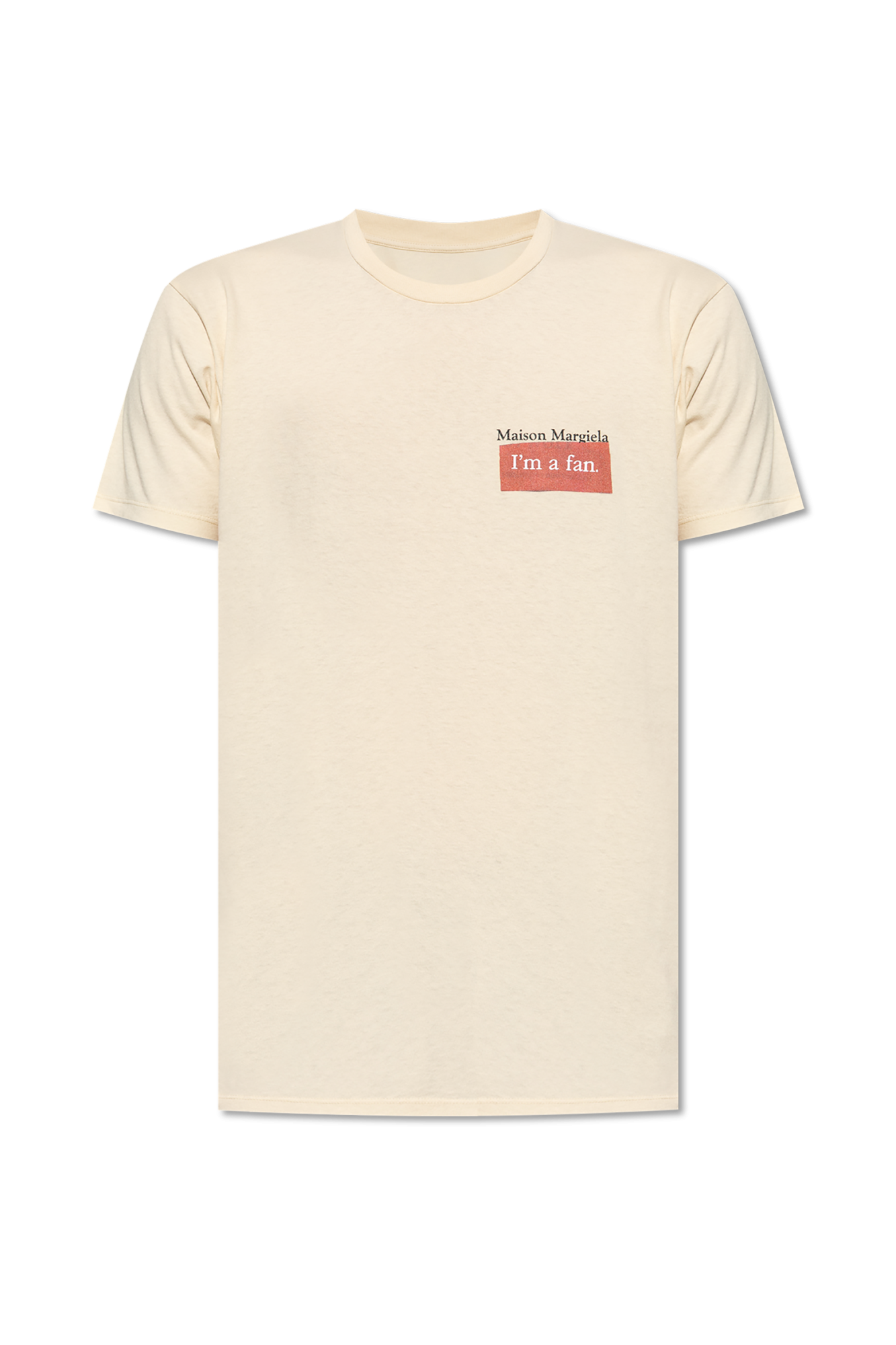 Maison Margiela T-shirt Z Logo, Mężczyźni, Kremowy