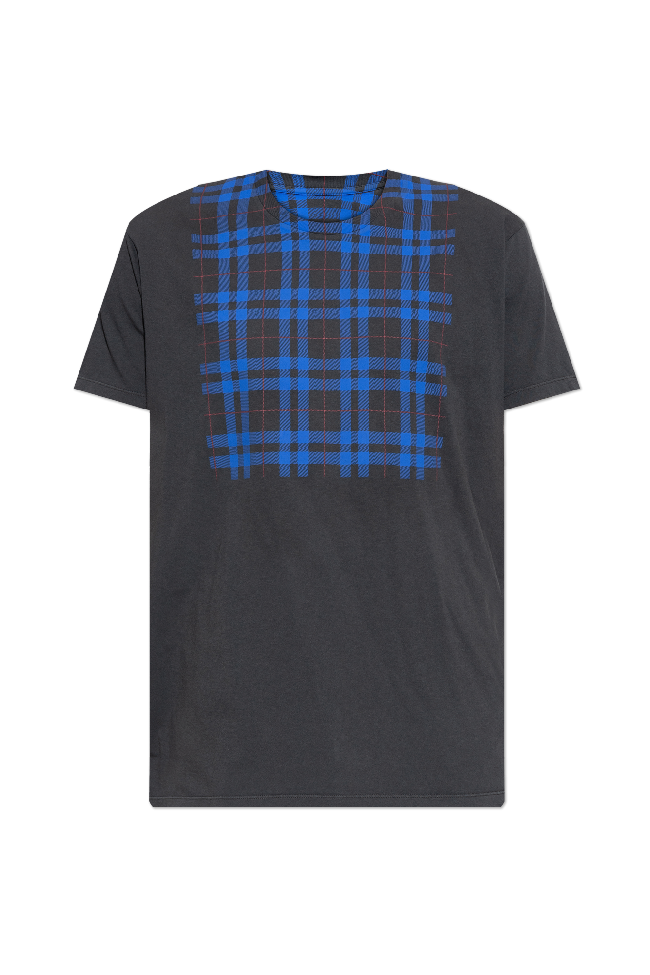 Maison Margiela T-shirt Ze Wzorem W Kratę, Mężczyźni, Granatowy
