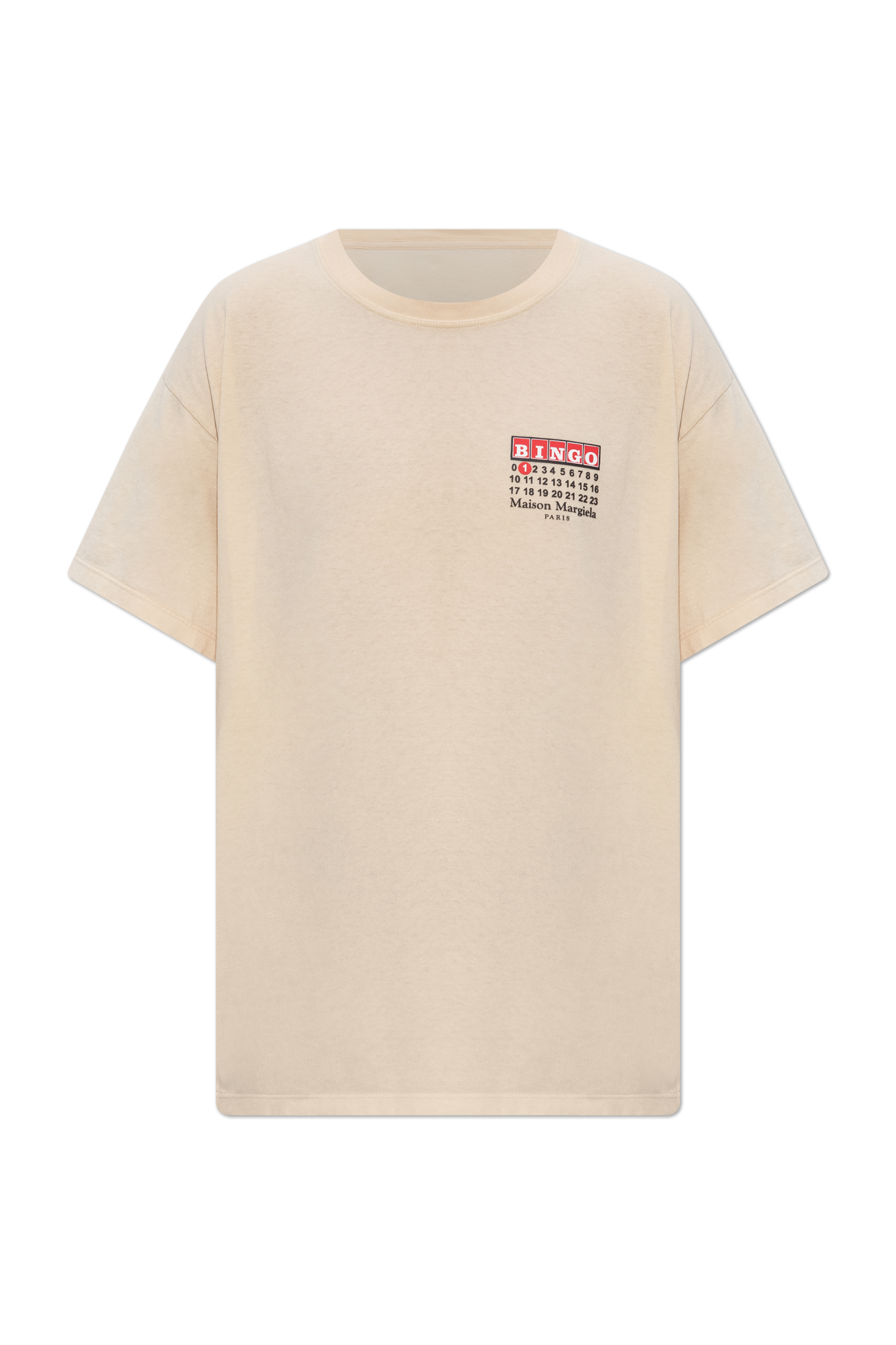 Maison Margiela T-shirt Z Logo, Kobiety, Beżowy
