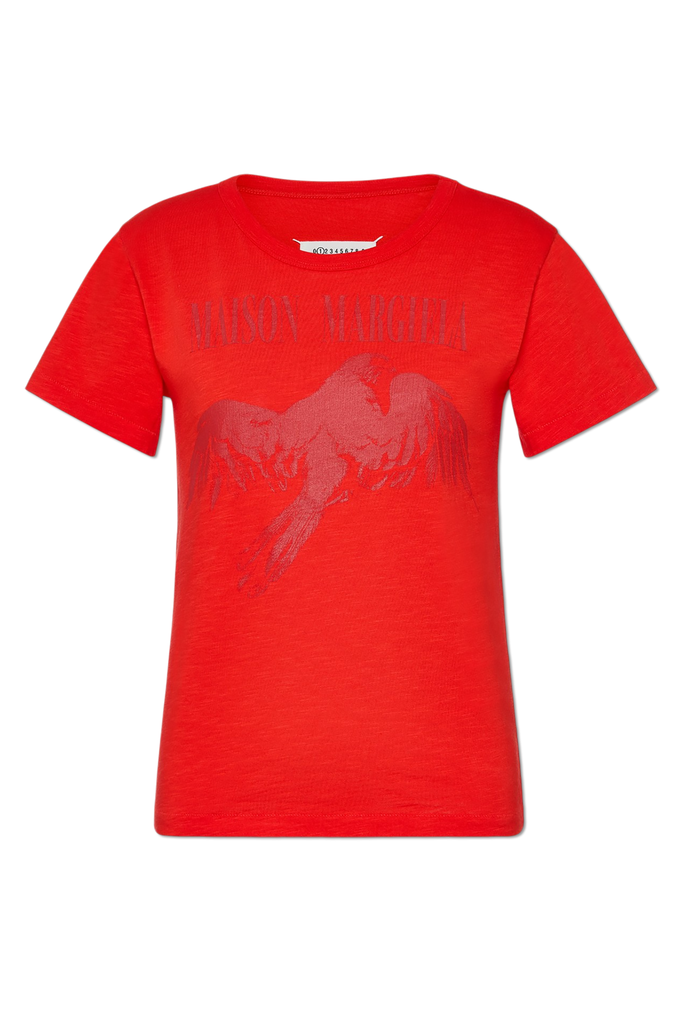 Maison Margiela T-shirt Z Nadrukiem, Kobiety, Czerwony