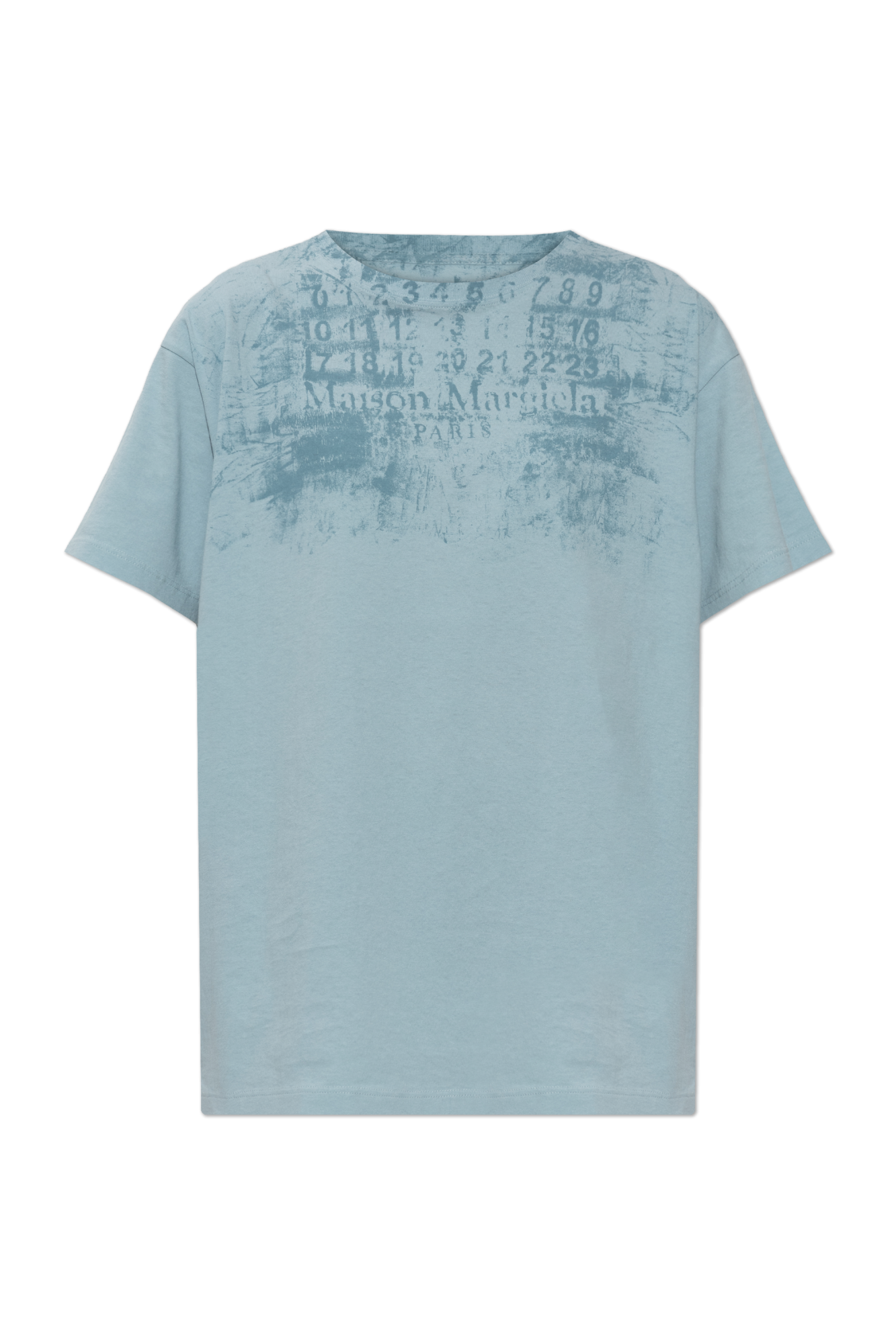 Maison Margiela T-shirt Z Nadrukiem, Kobiety, Niebieski