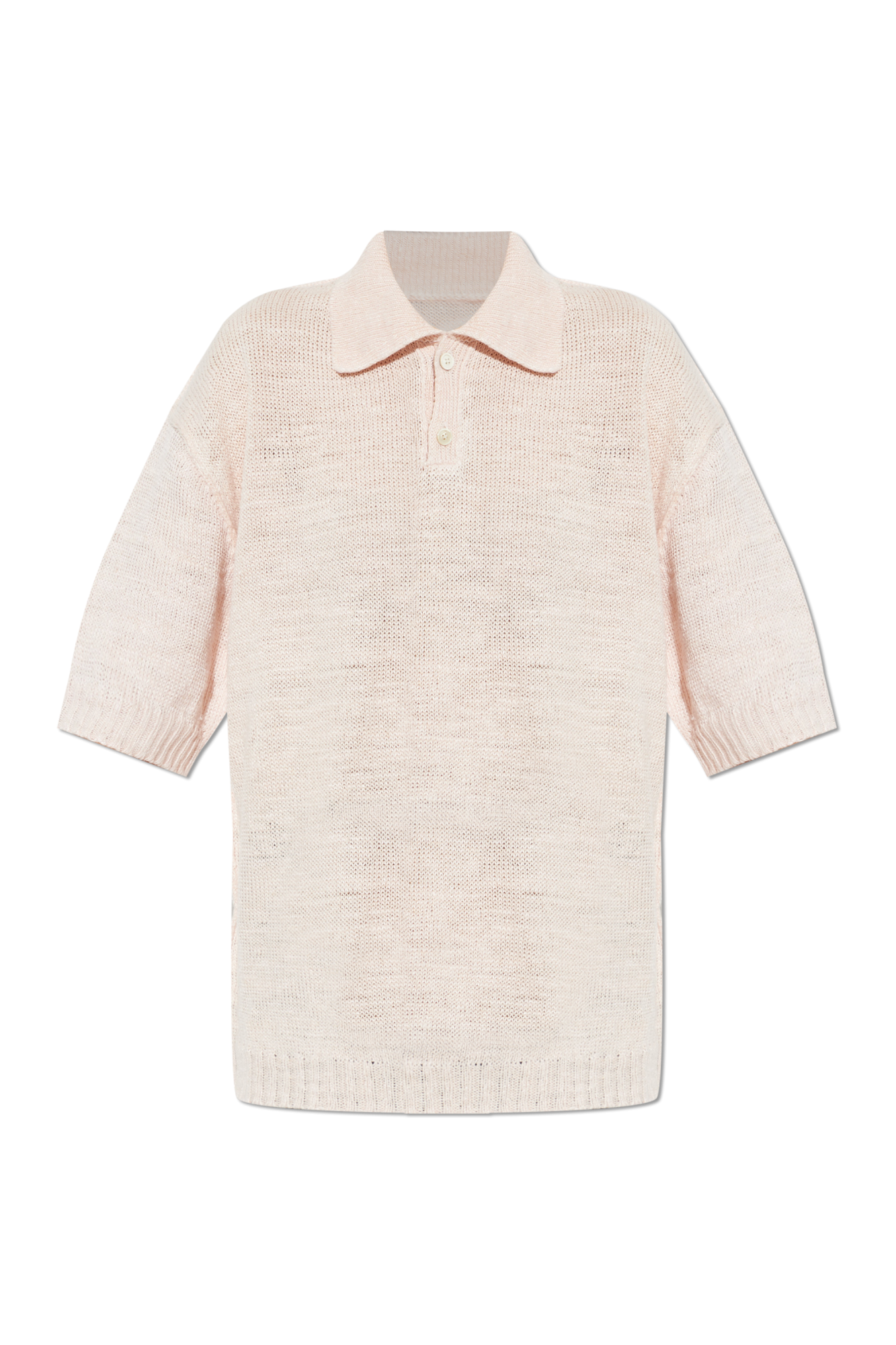Maison Margiela Lniane Polo, Kobiety, Różowy