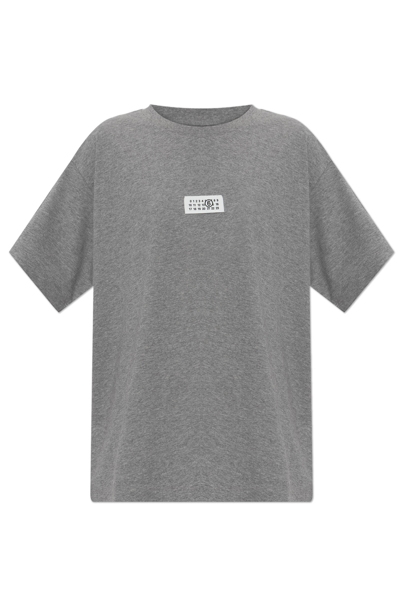 MM6 Maison Margiela T-shirt Z Naszywką Z Logo, Kobiety, Szary