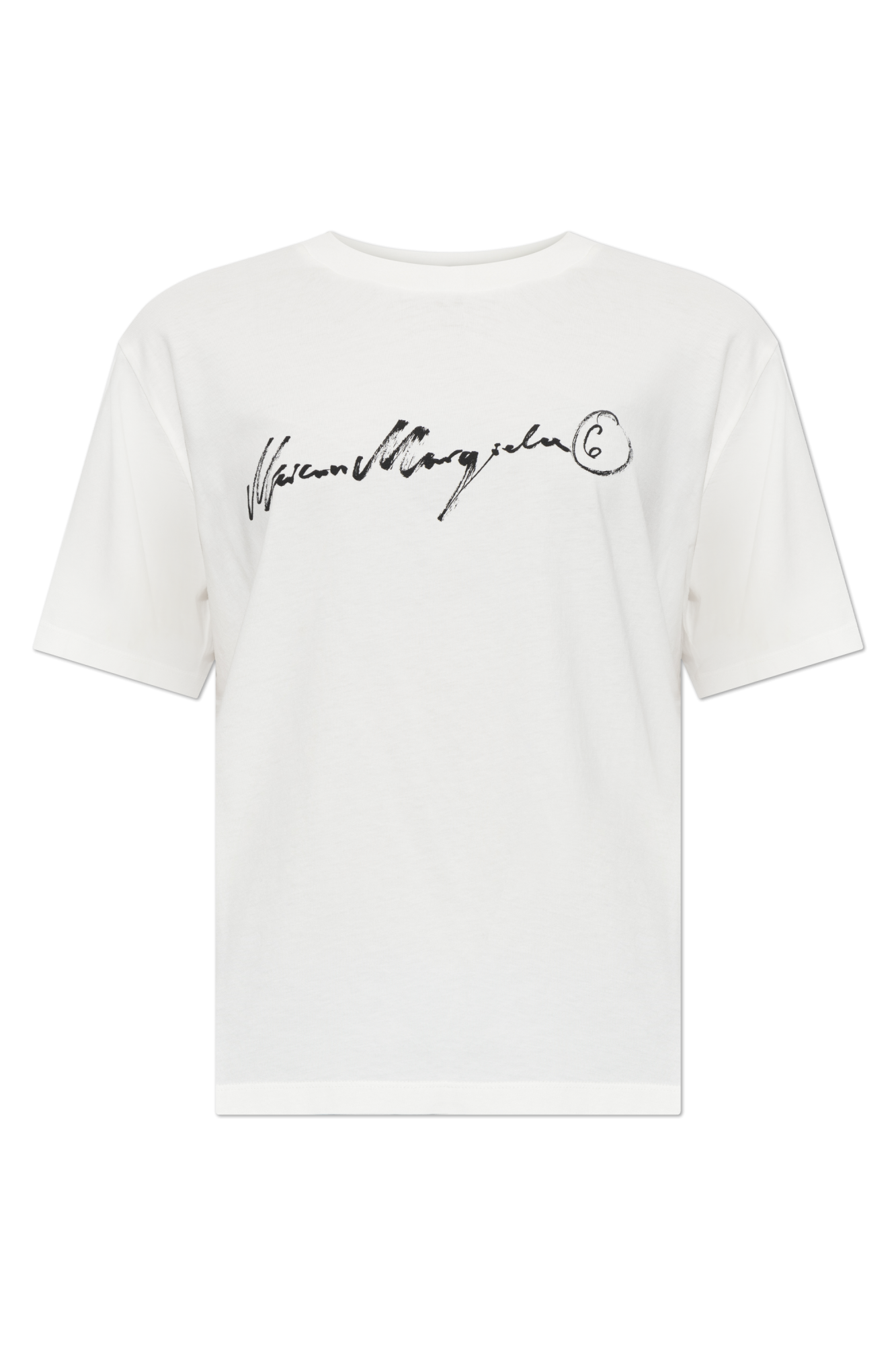 MM6 Maison Margiela T-shirt Z Logo, Kobiety, Biały