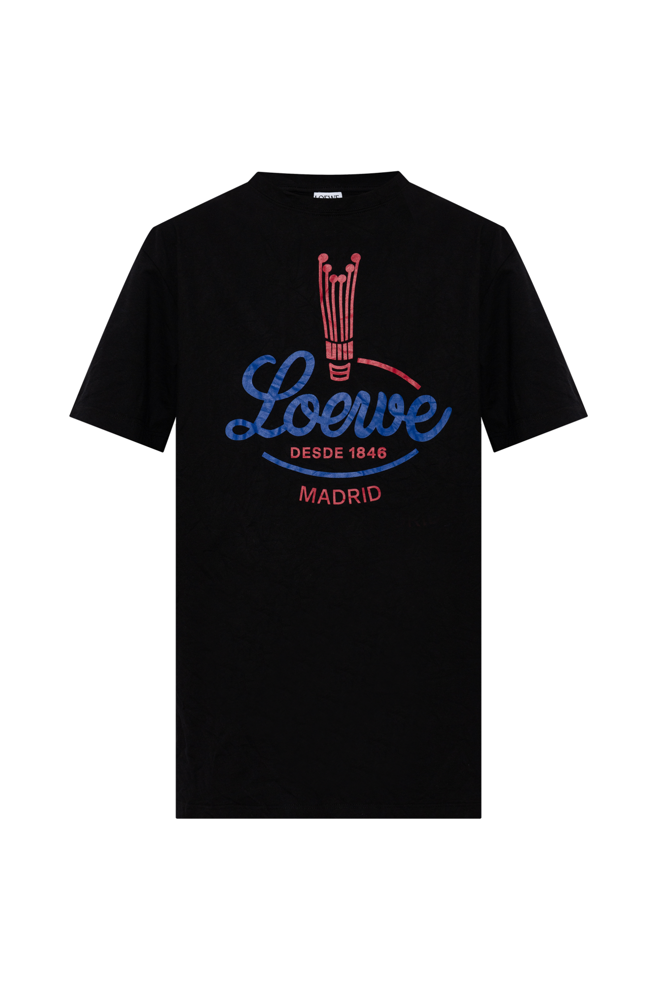 Loewe T-shirt Z Efektem Zgniecenia, Kobiety, Czarny