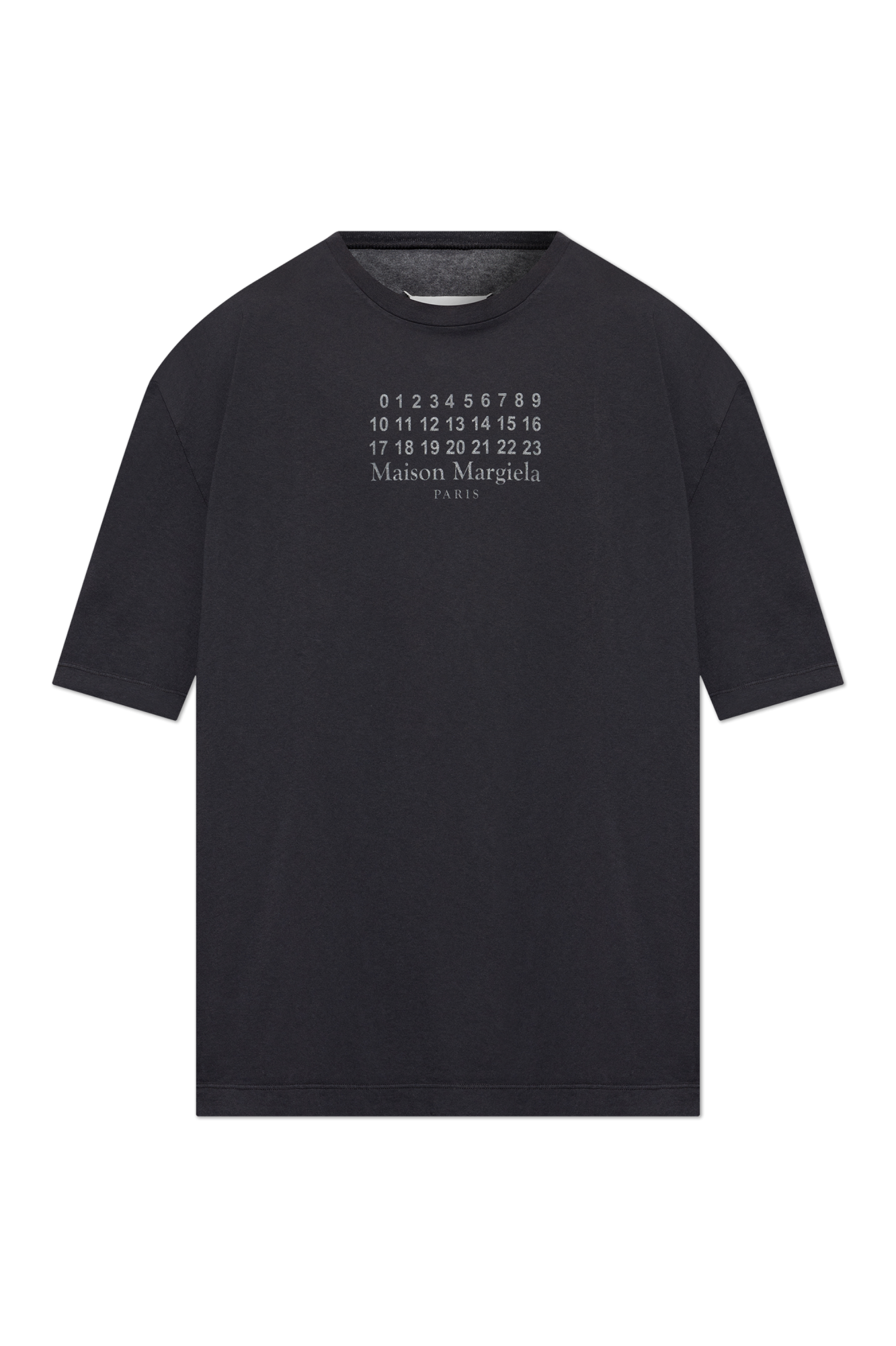 Maison Margiela T-shirt Z Logo, Mężczyźni, Czarny