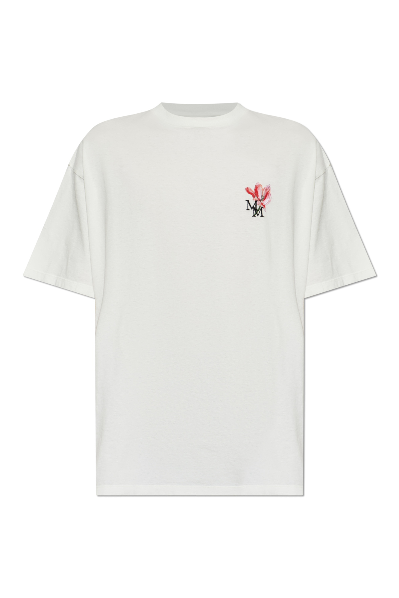 Maison Margiela T-shirt Z Logo, Mężczyźni, Biały