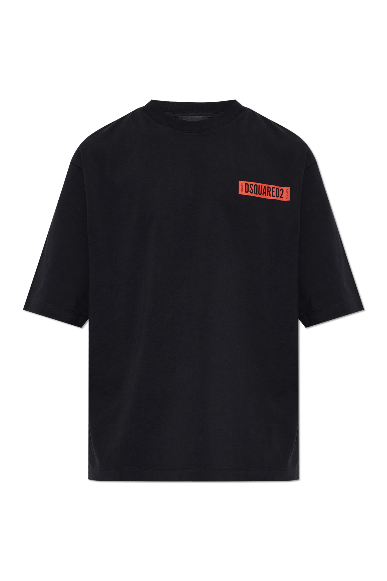Dsquared2 Bawełniany T-shirt Z Nadrukowanym Lgo, Mężczyźni, Czarny