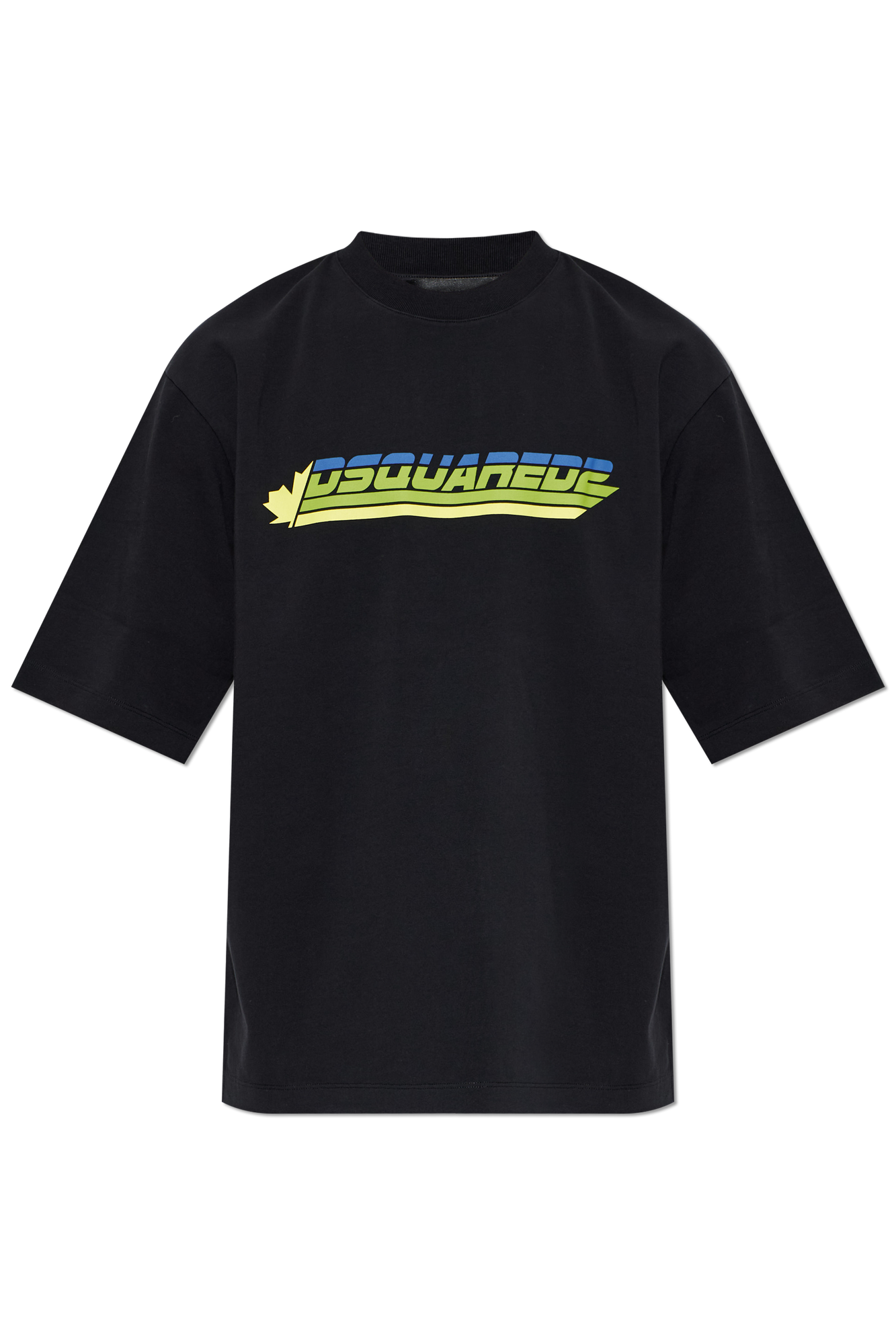 Dsquared2 Bawełniany T-shirt Z Nadrukowanym Logo, Mężczyźni, Czarny