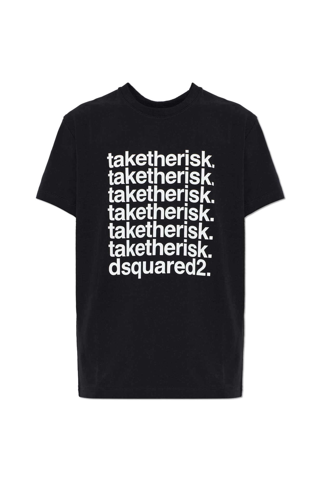 Dsquared2 Bawełniany T-shirt Z Nadrukiem, Mężczyźni, Czarny