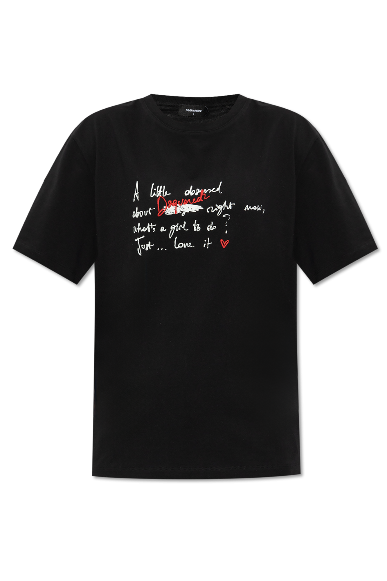Dsquared2 T-shirt Z Nadrukiem, Kobiety, Czarny