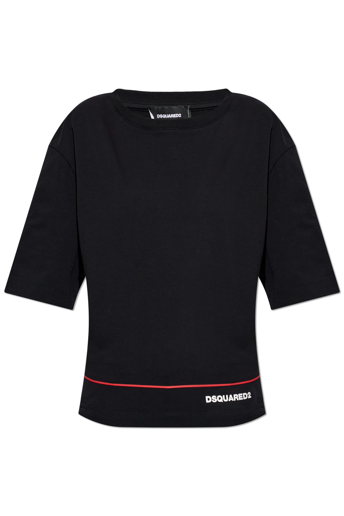 Dsquared2 T-shirt Z Logo, Kobiety, Czarny