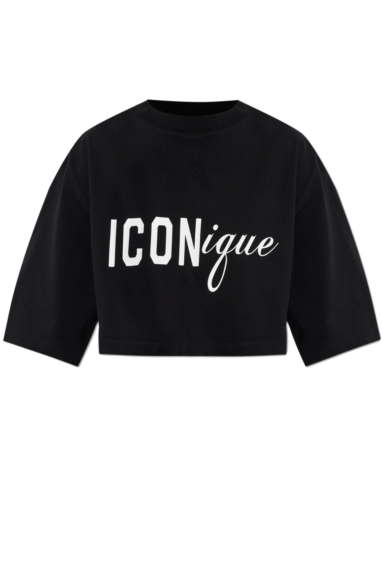 Dsquared2 Krótki Top Z Nadrukiem, Kobiety, Czarny