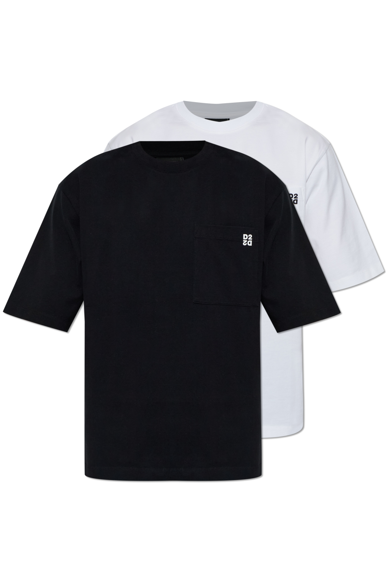 Dsquared2 Dwupak T-shirtów Z Kieszenią, Mężczyźni, Czarny