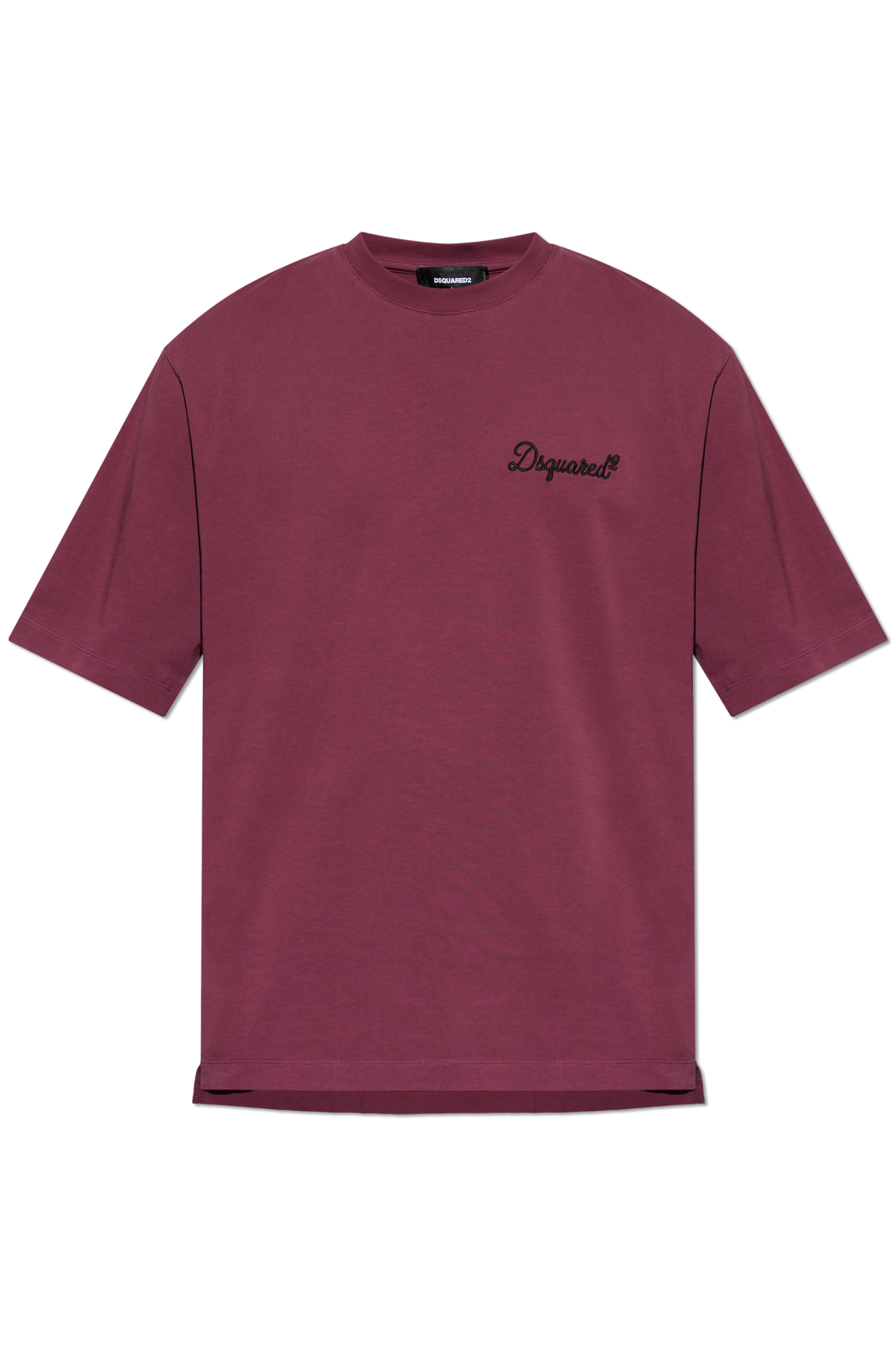 Dsquared2 T-shirt Z Wyszytym Logo, Mężczyźni, Bordo