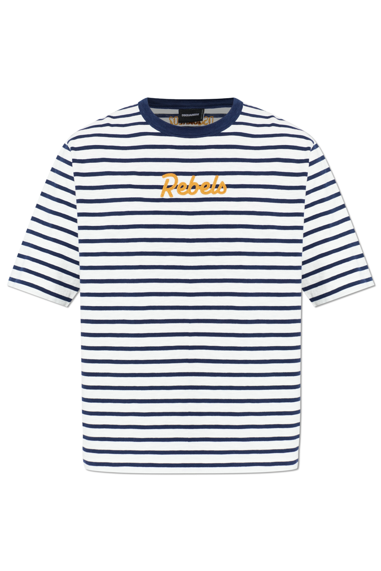 Dsquared2 T-shirt Ze Wzorem W Pasy, Mężczyźni, Granatowy