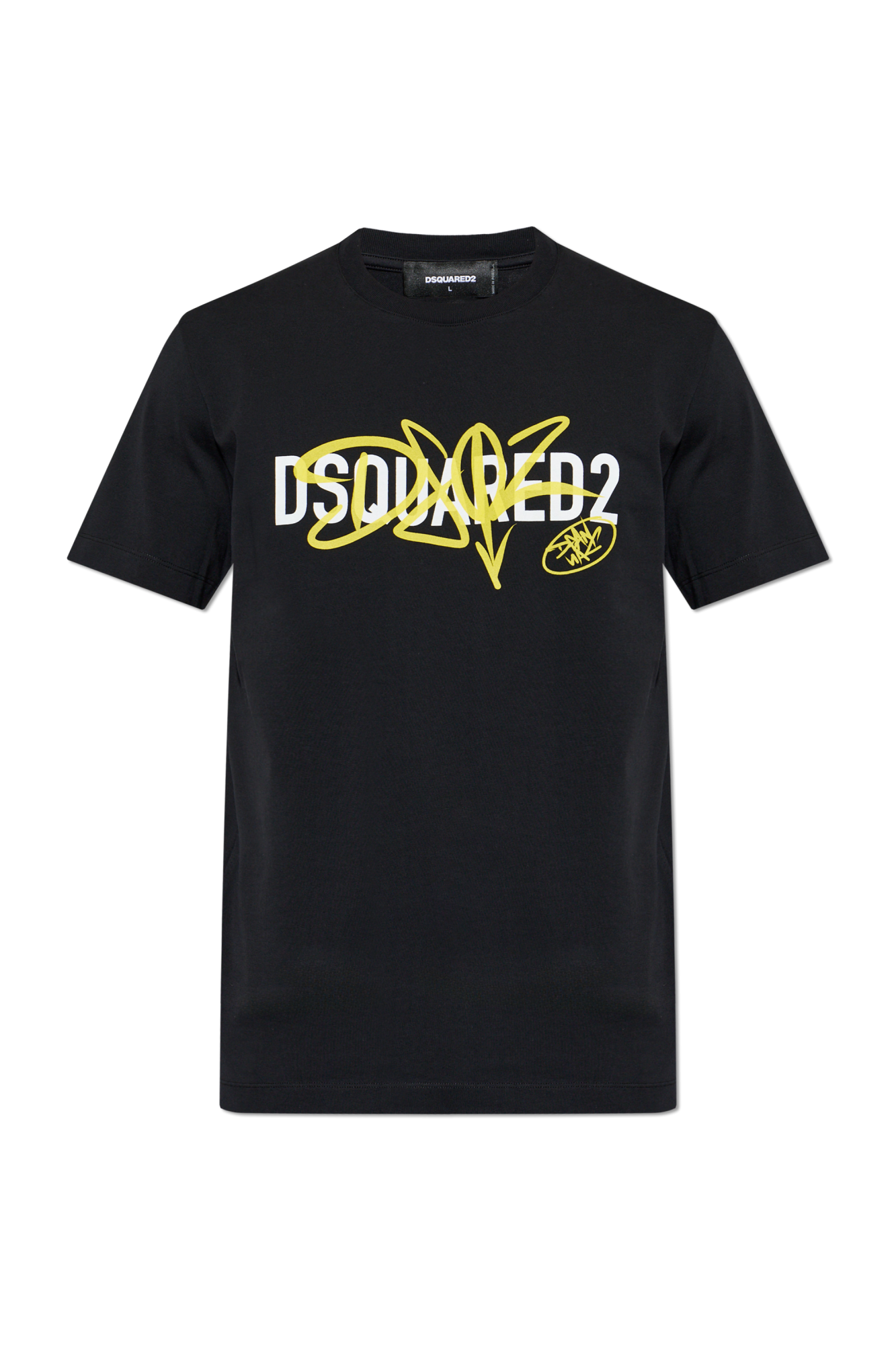 Dsquared2 T-shirt Z Nadrukowanym Logo, Mężczyźni, Czarny