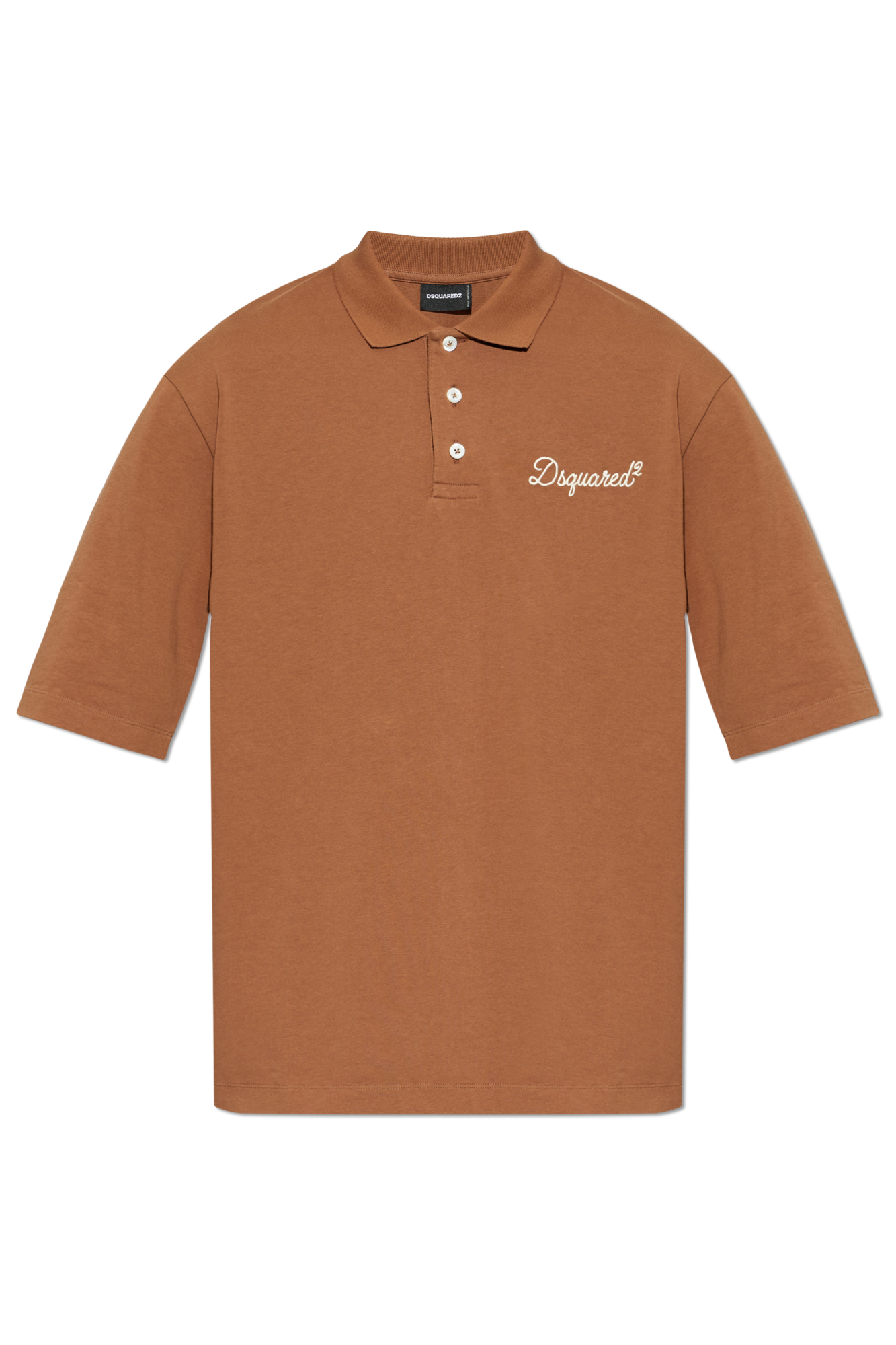Dsquared2 Polo Z Wyszytym Logo, Mężczyźni, Brązowy