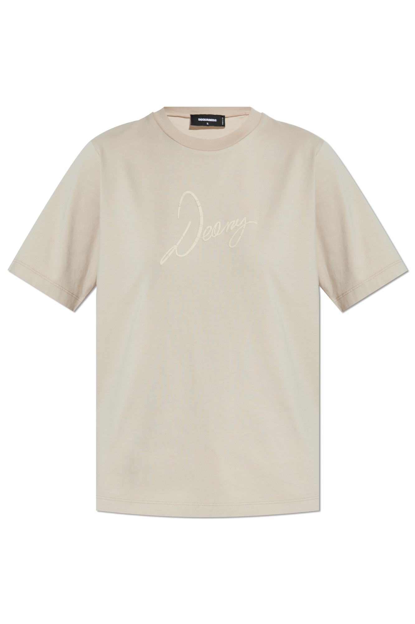 Dsquared2 T-shirt Z Nadrukowanym Logo, Kobiety, Kremowy