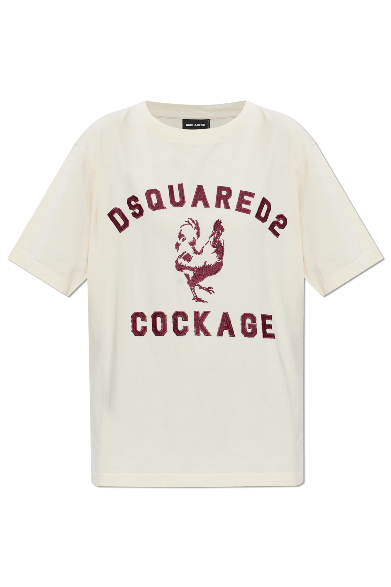 Dsquared2 T-shirt Z Logo, Kobiety, Kremowy