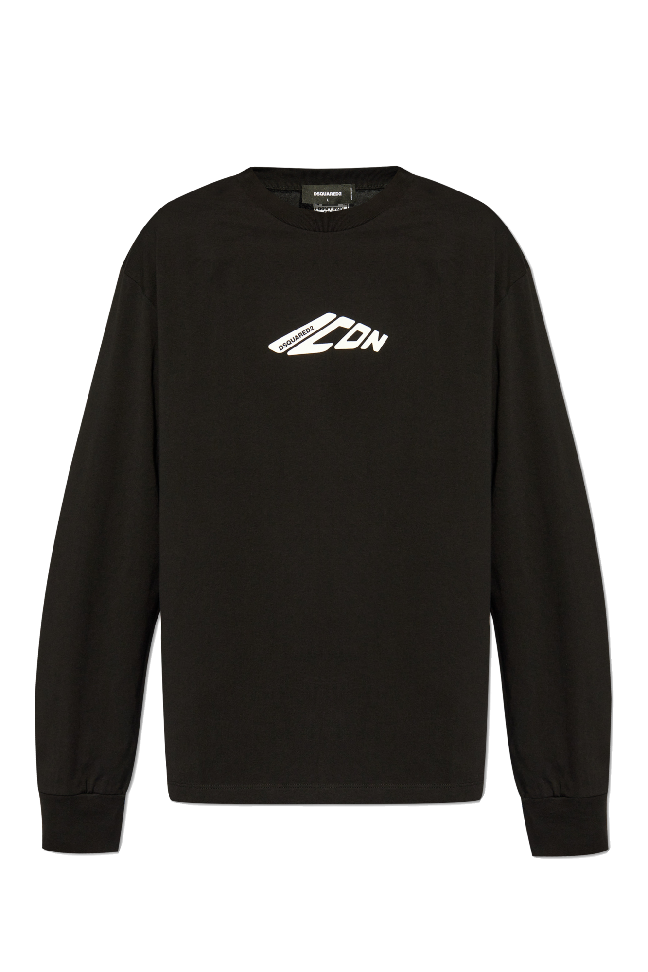 Dsquared2 T-shirt Z Długimi Rękawami, Mężczyźni, Czarny