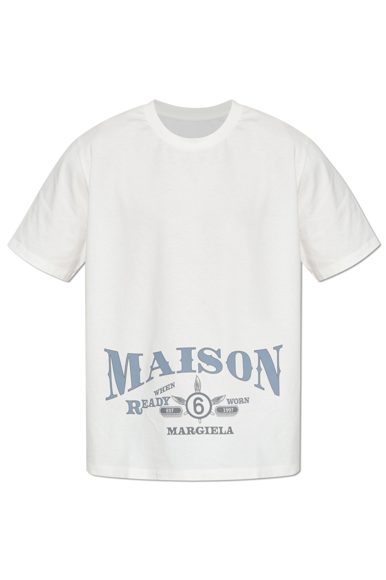 MM6 Maison Margiela T-shirt Z Nadrukowanym Logo, Mężczyźni, Biały