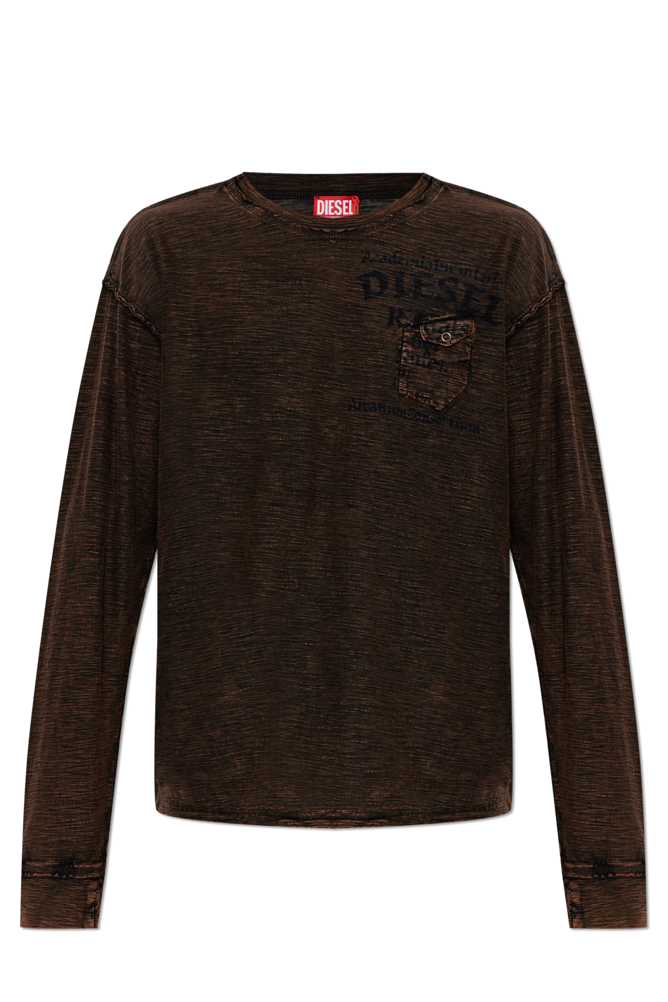 Diesel T-shirt ‘T-ARDY-LS’, Mężczyźni, Brązowy