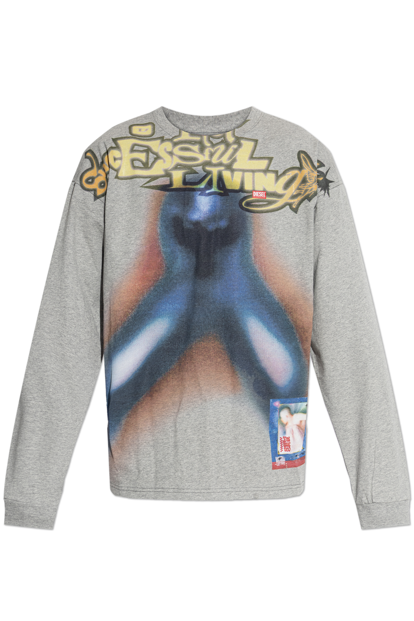 Diesel T-shirt ‘T-BOXT-LS-V1’, Mężczyźni, Szary