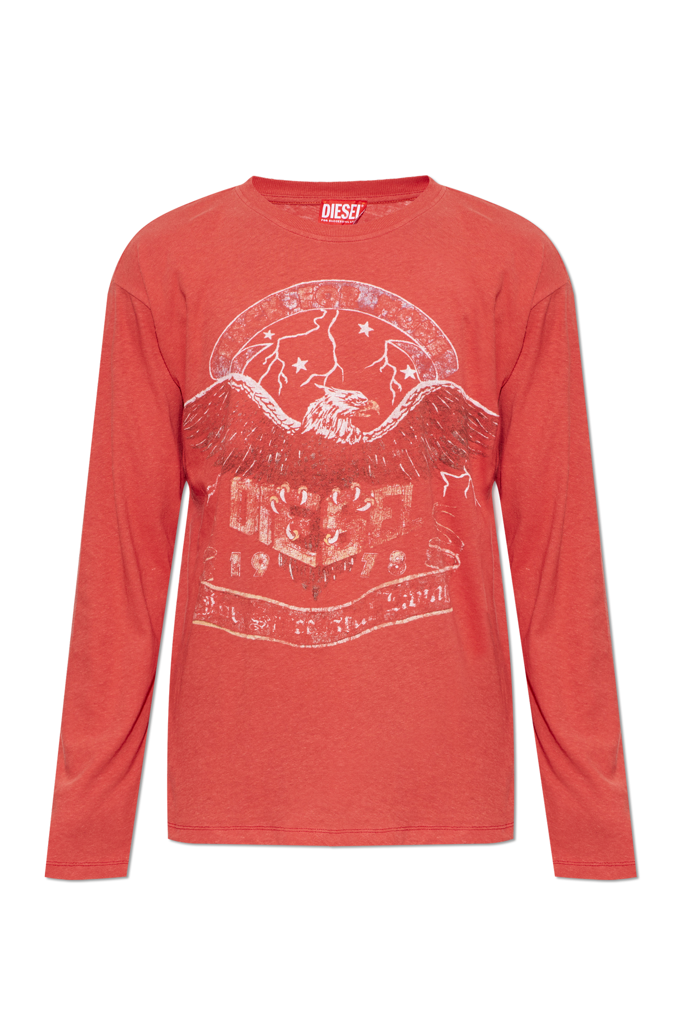 Diesel T-shirt ‘T-GERI-LS’, Mężczyźni, Czerwony