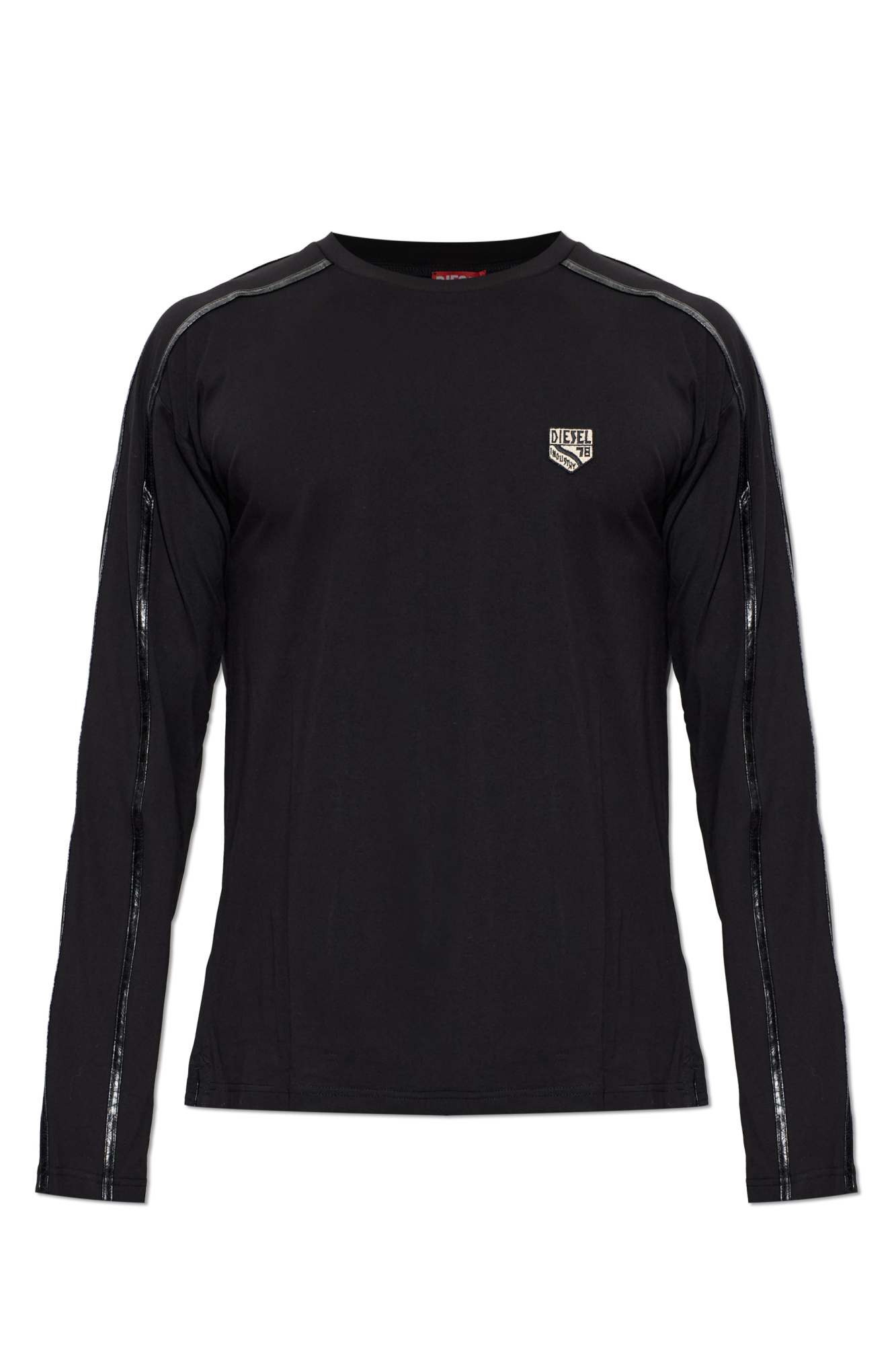 Diesel T-shirt ‘T-NORM-LS-FL’, Mężczyźni, Czarny