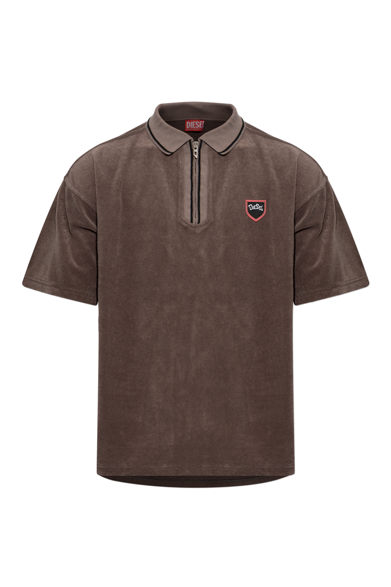 Diesel Polo ‘T-SPONGY-ZIP’, Mężczyźni, Brązowy