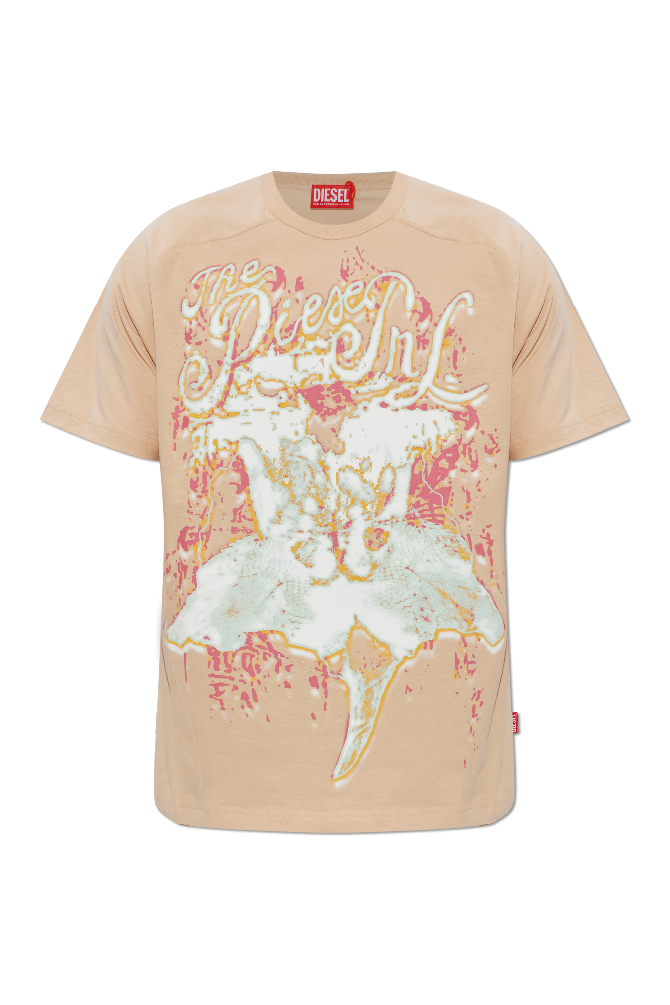 Diesel T-shirt ‘T-TADDY’, Mężczyźni, Kremowy
