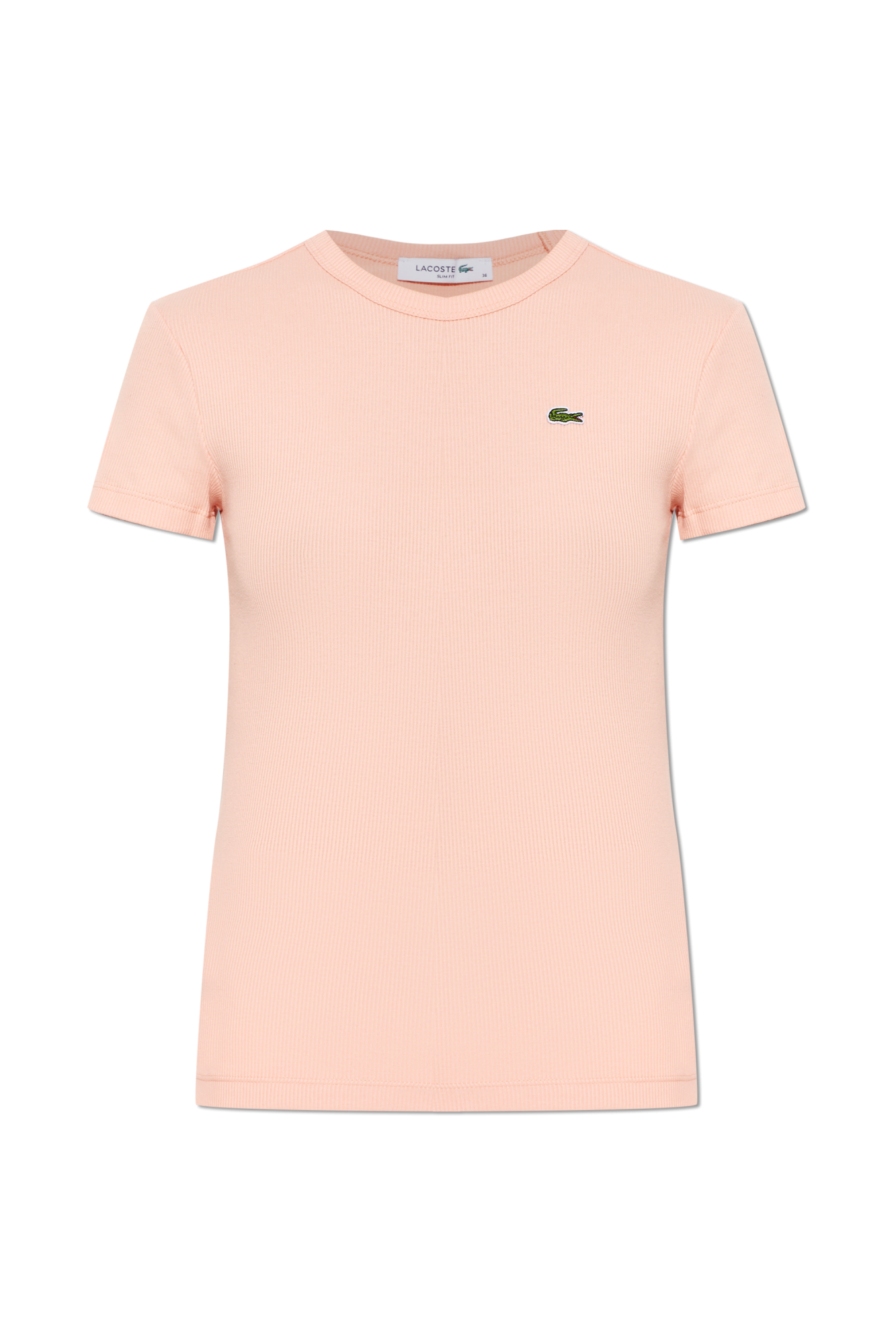Lacoste Prążkowany Top O Dopasowanym Kroju, Kobiety, Różowy