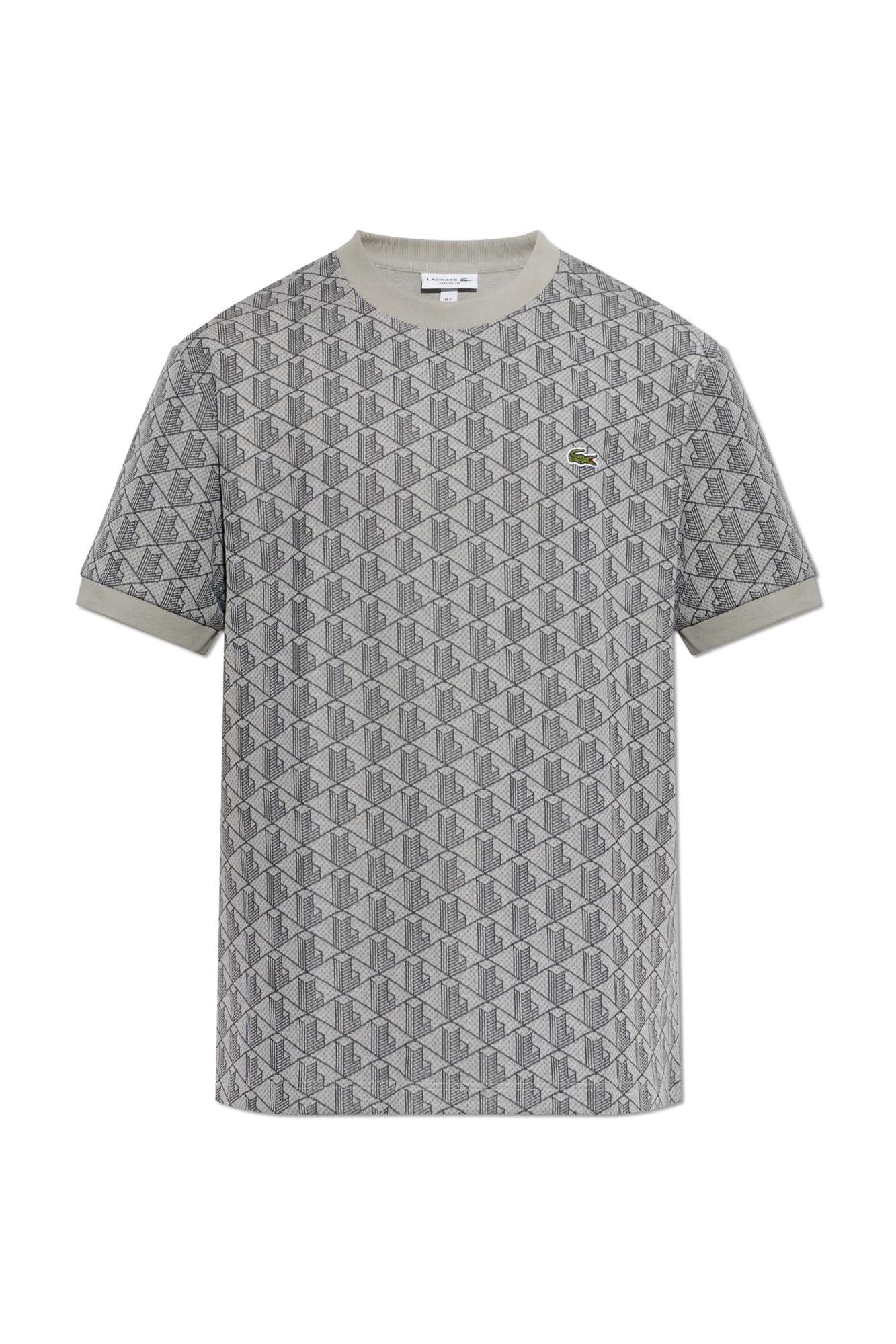 Lacoste T-shirt Z Monogramem, Mężczyźni, Szary