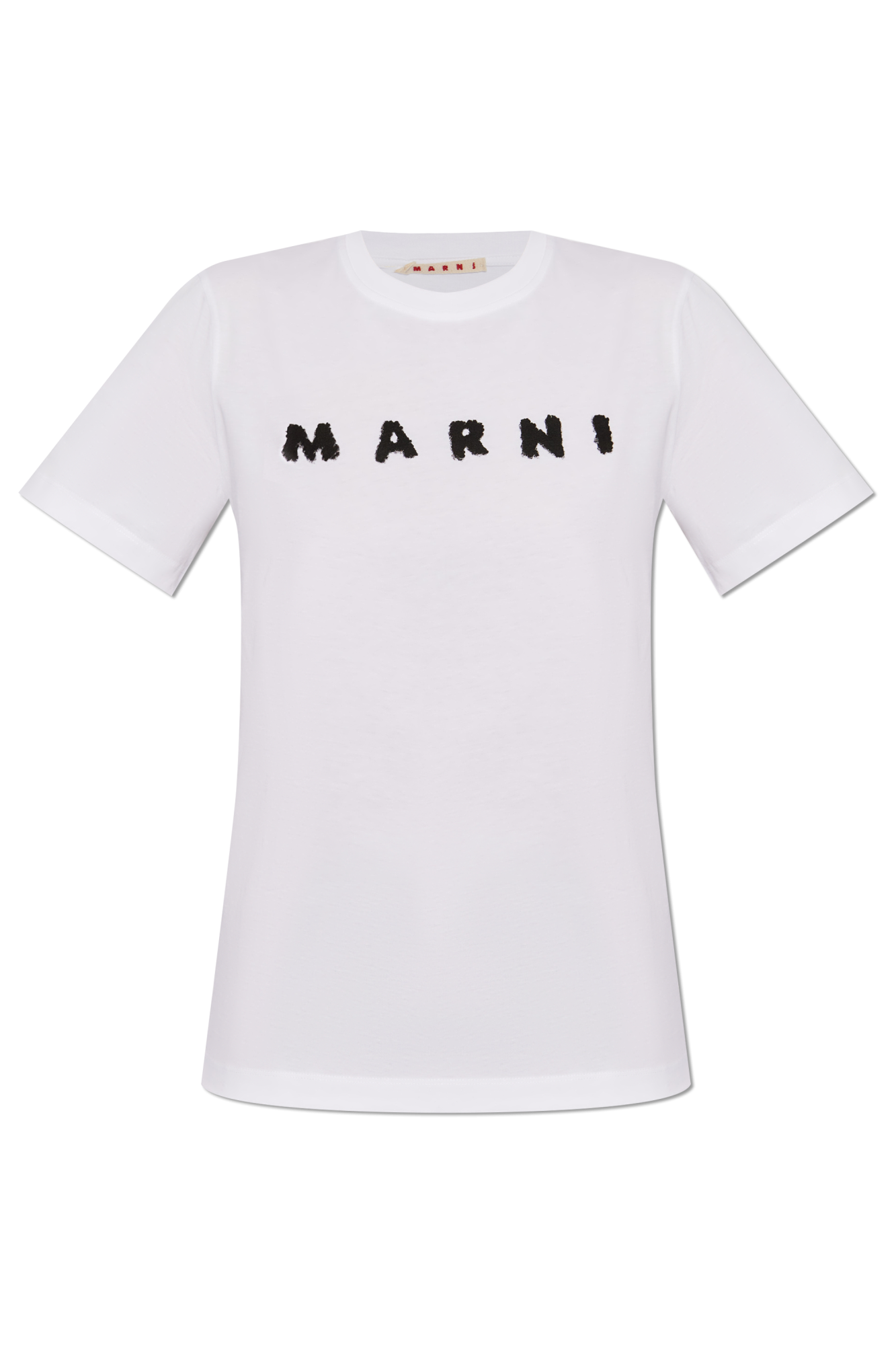 Marni T-shirt Z Nadrukowanym Logo, Kobiety, Biały