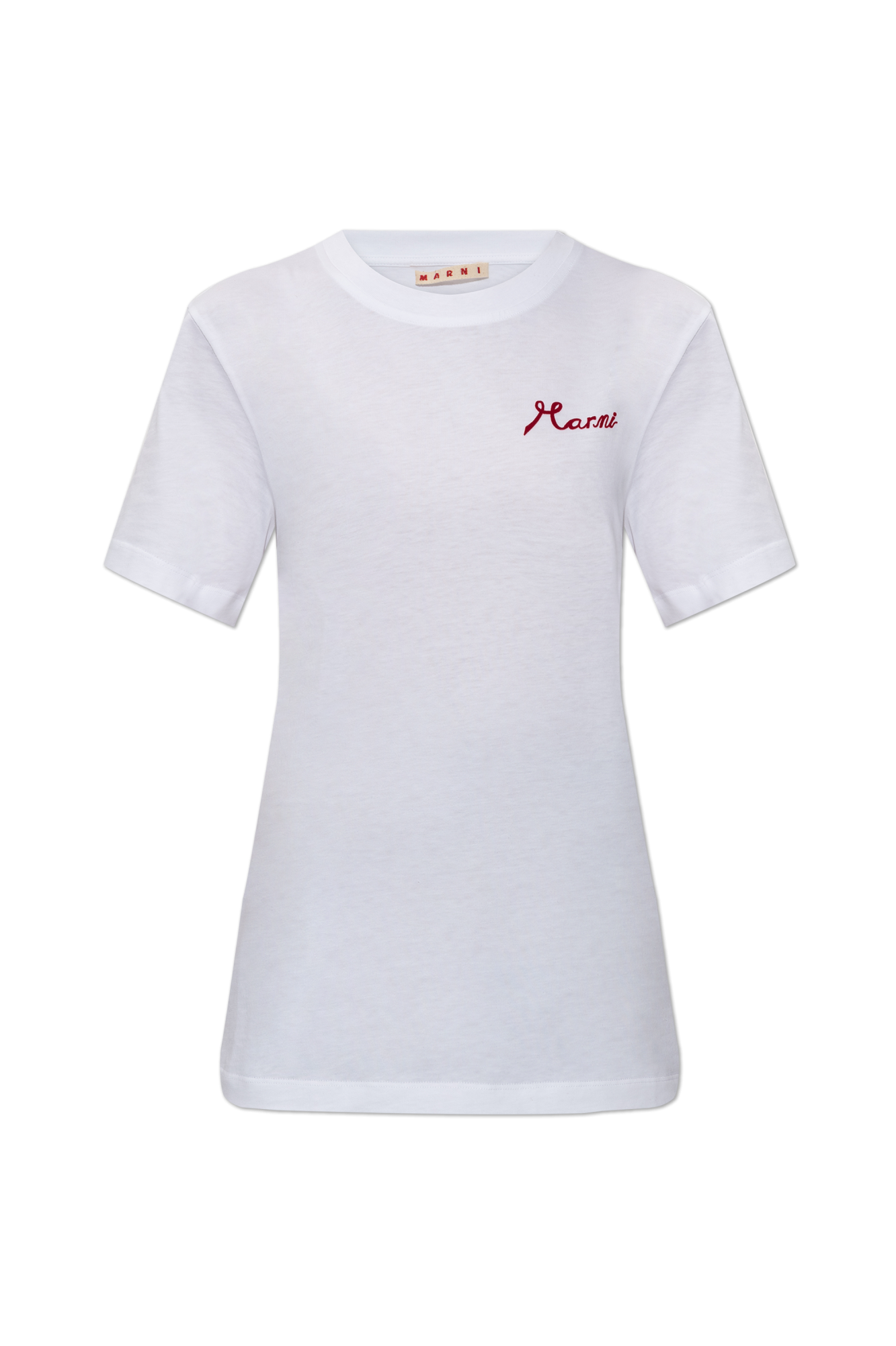 Marni T-shirt Z Logo, Kobiety, Biały