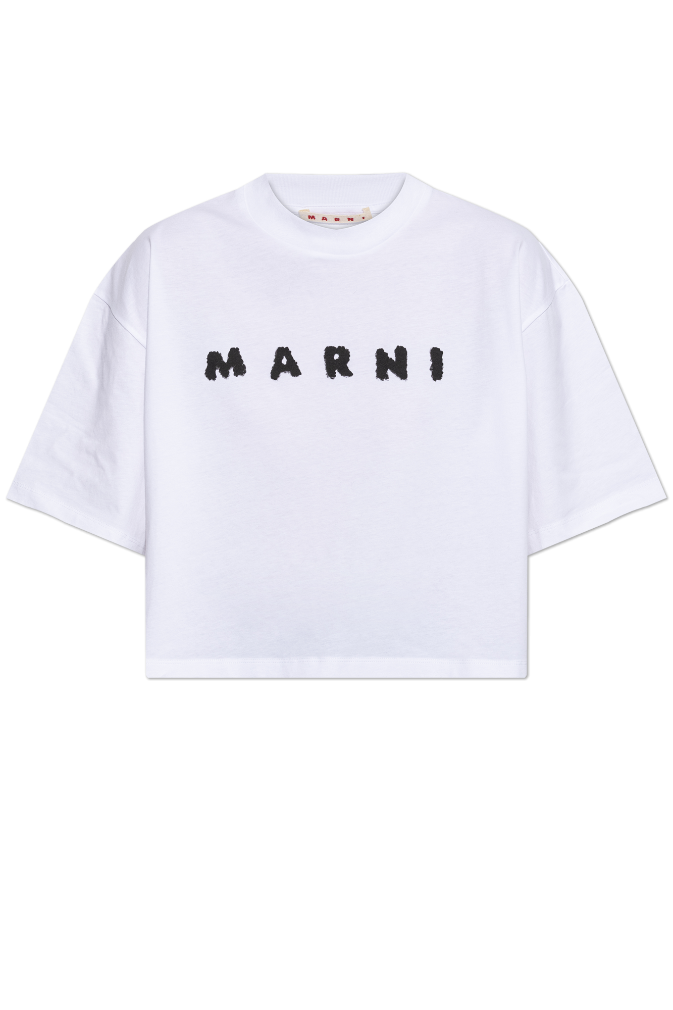 Marni T-shirt Z Logo, Kobiety, Biały