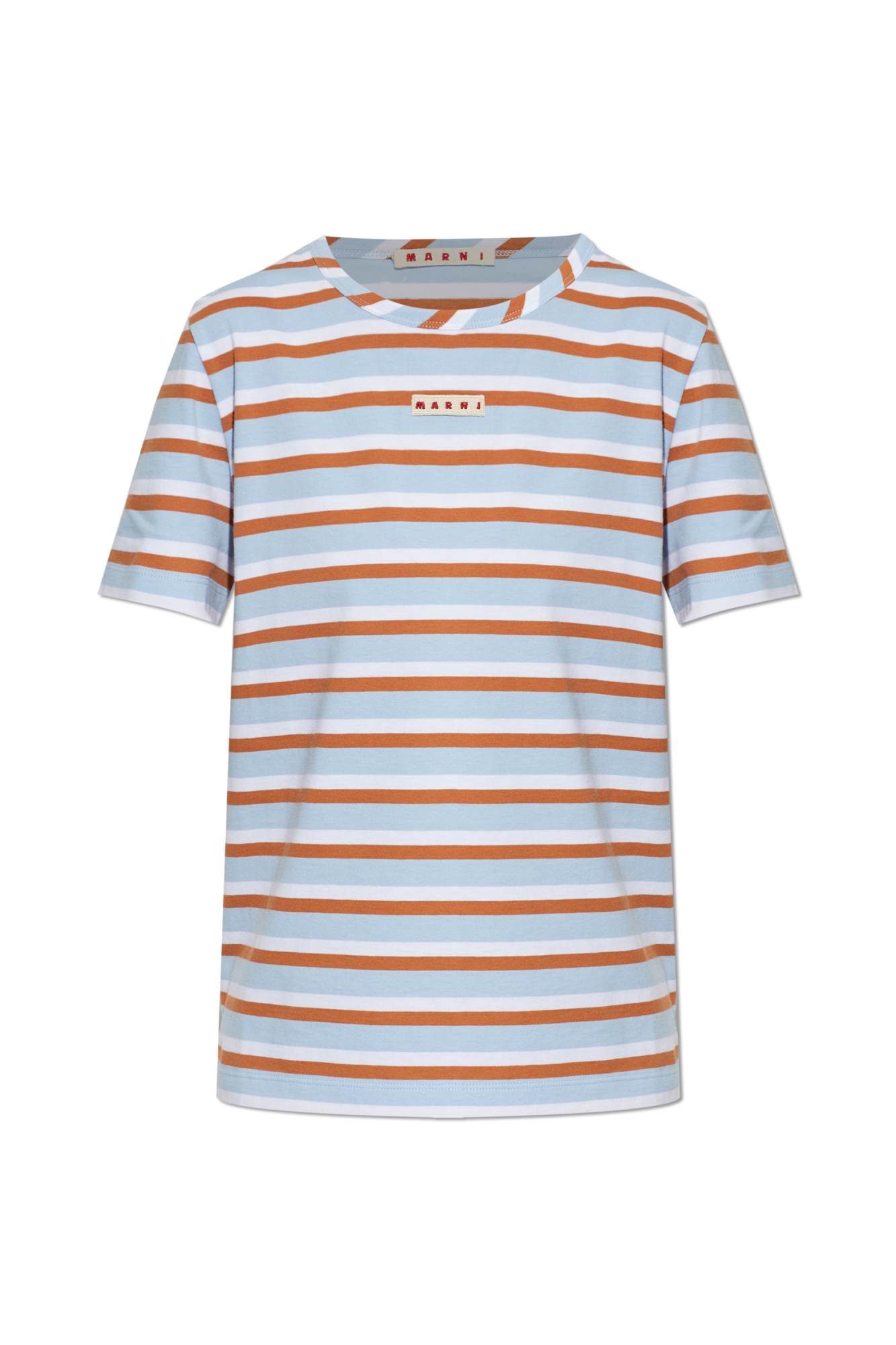 Marni T-shirt Ze Wzorem W Pasy, Kobiety, Niebieski