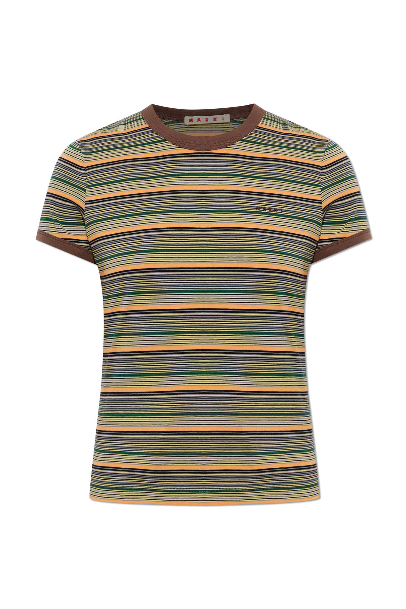 Marni T-shirt W Prążki, Kobiety, Multikolor