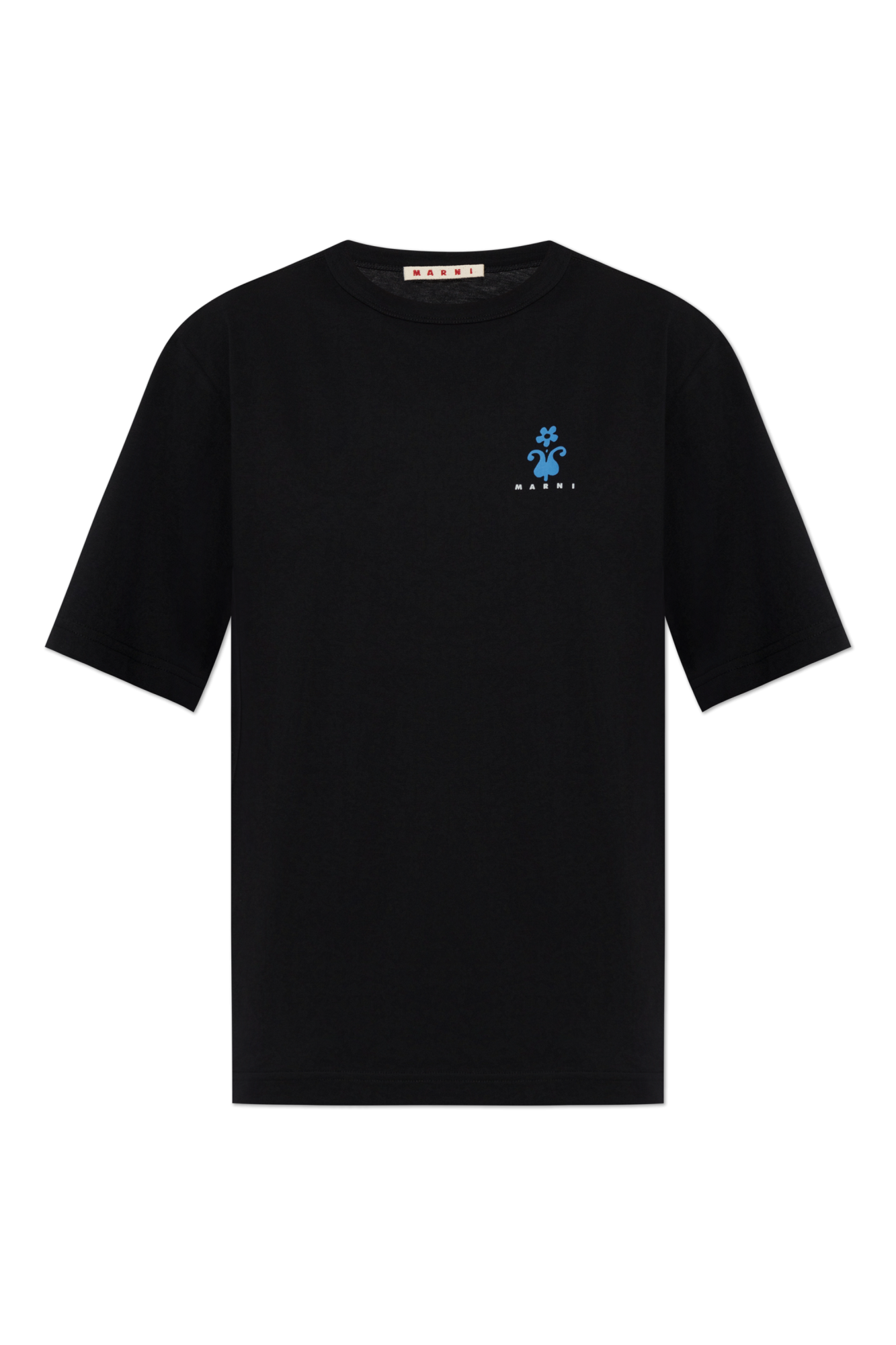 Marni T-shirt Z Logo, Kobiety, Czarny