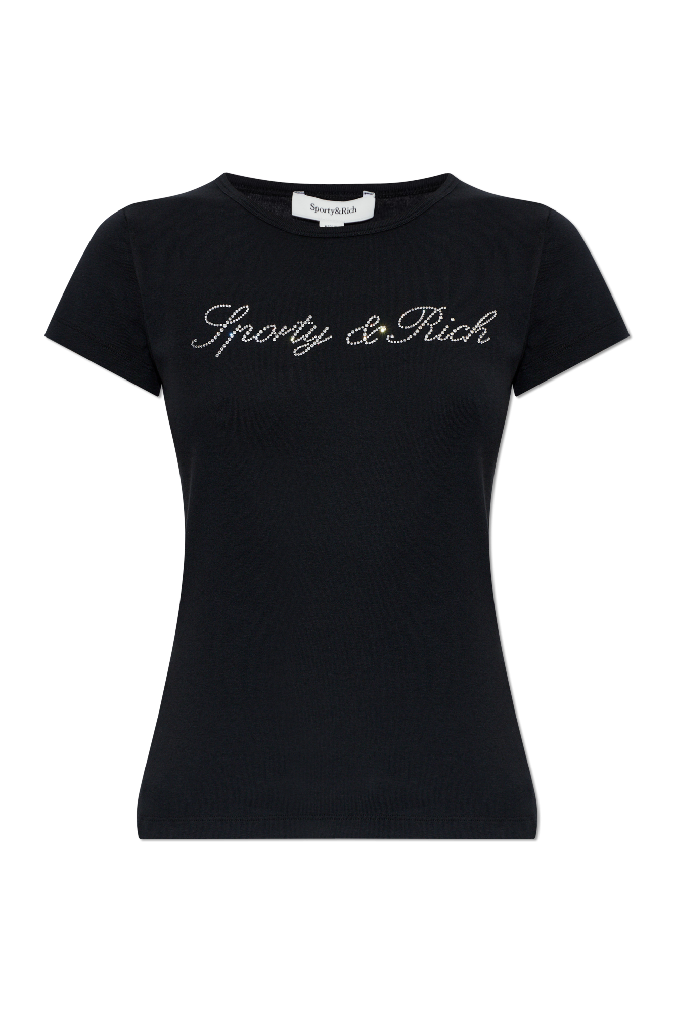Sporty & Rich T-shirt Z Kolekcji `Rich Girl Drop`, Kobiety, Czarny