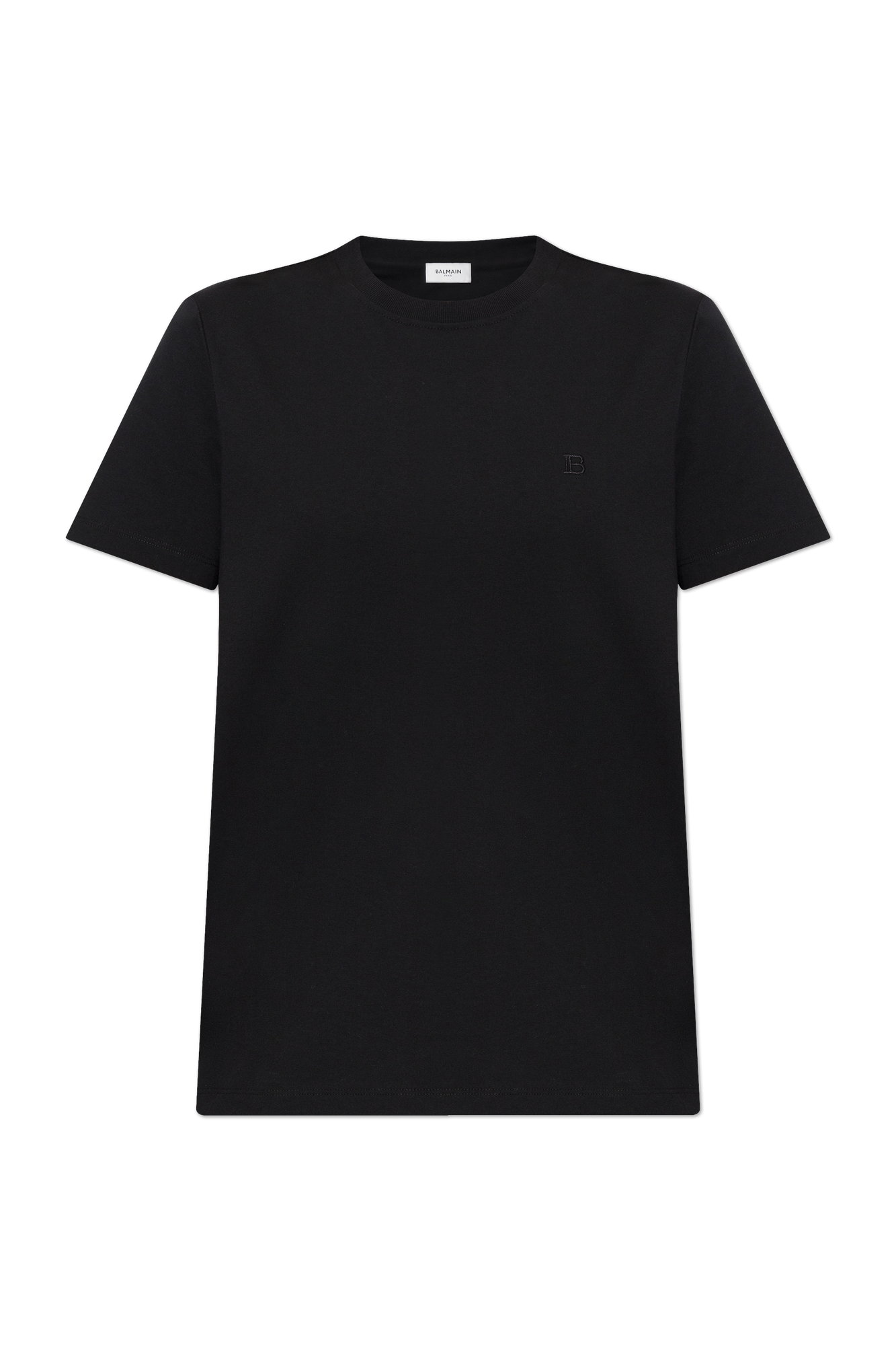 Balmain Bawełniany T-shirt Z Wyszytym Logo, Kobiety, Czarny