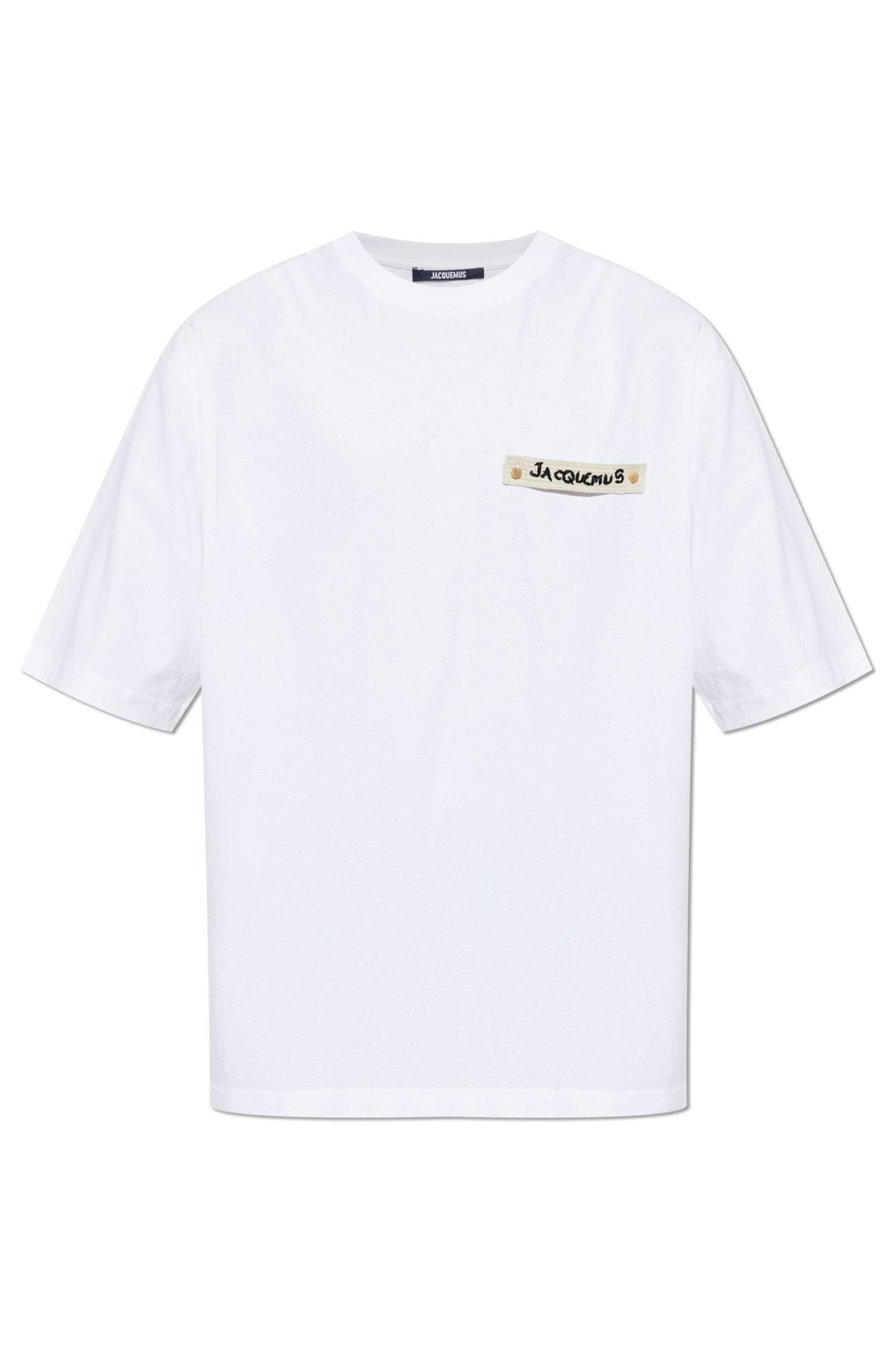 Jacquemus T-shirt Z Naszywką Z Logo, Mężczyźni, Biały