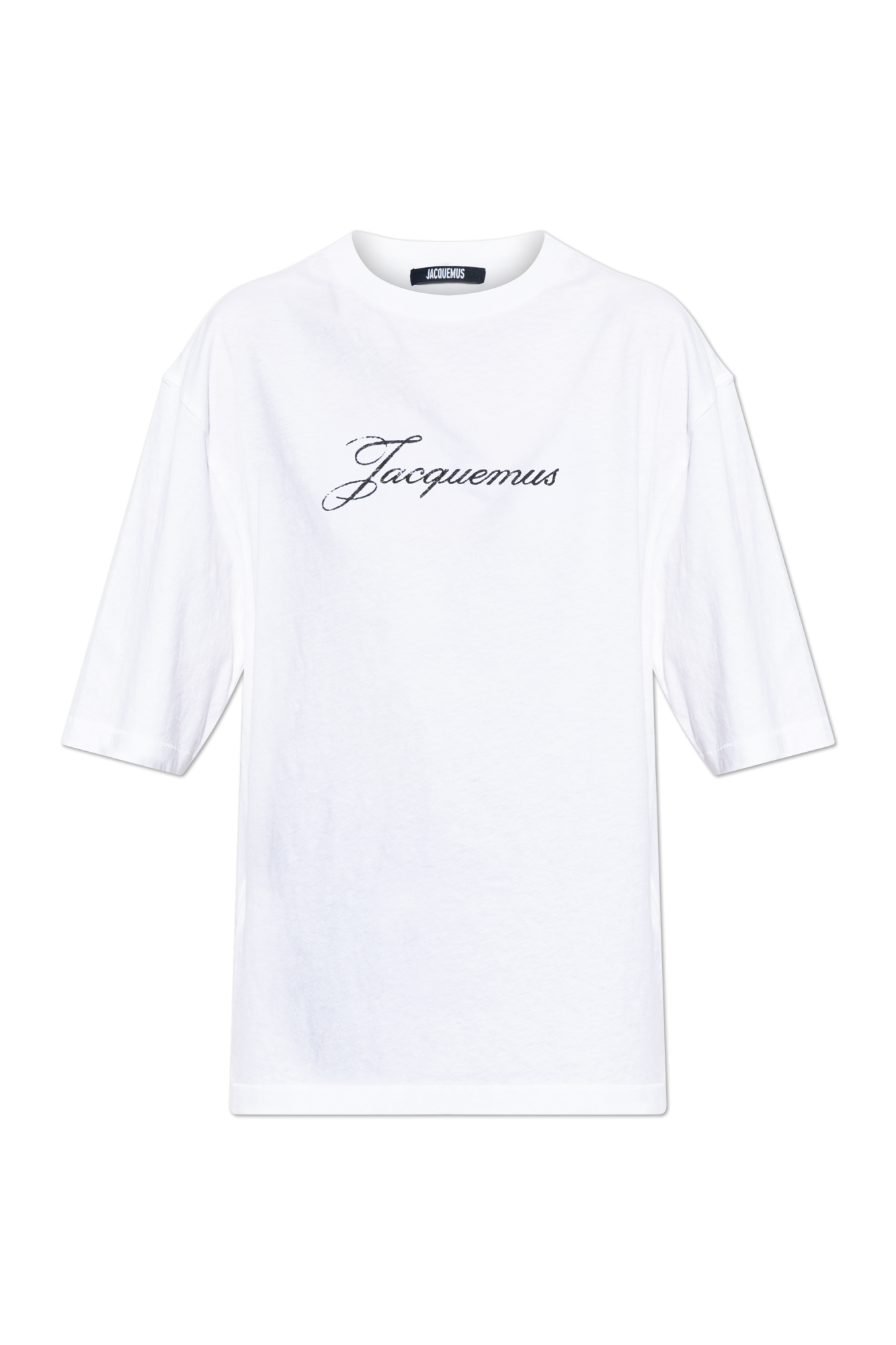 Jacquemus T-shirt Z Nadrukowanym Logo, Kobiety, Biały