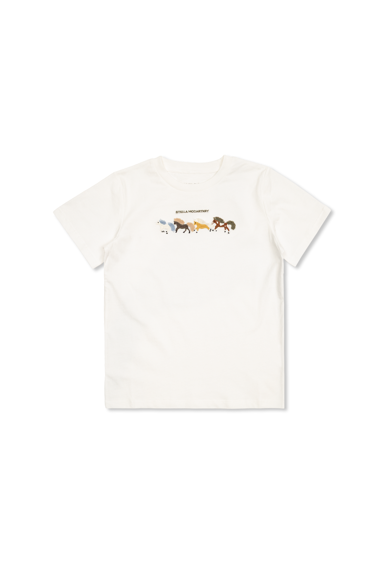 Stella McCartney Kids T-shirt Z Kolorowym Haftem, Unisex, Biały