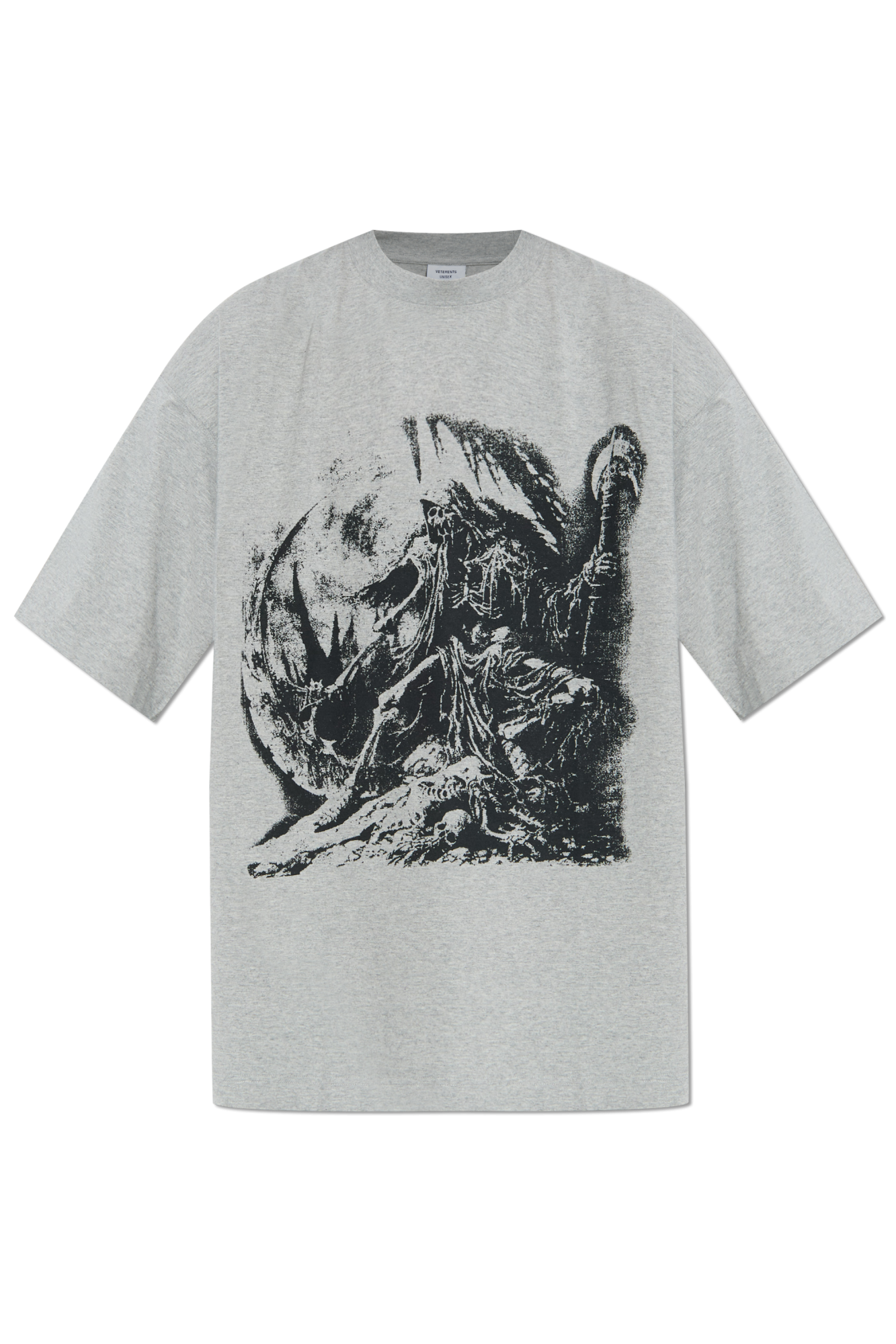 VETEMENTS T-shirt Z Nadrukiem, Unisex, Szary